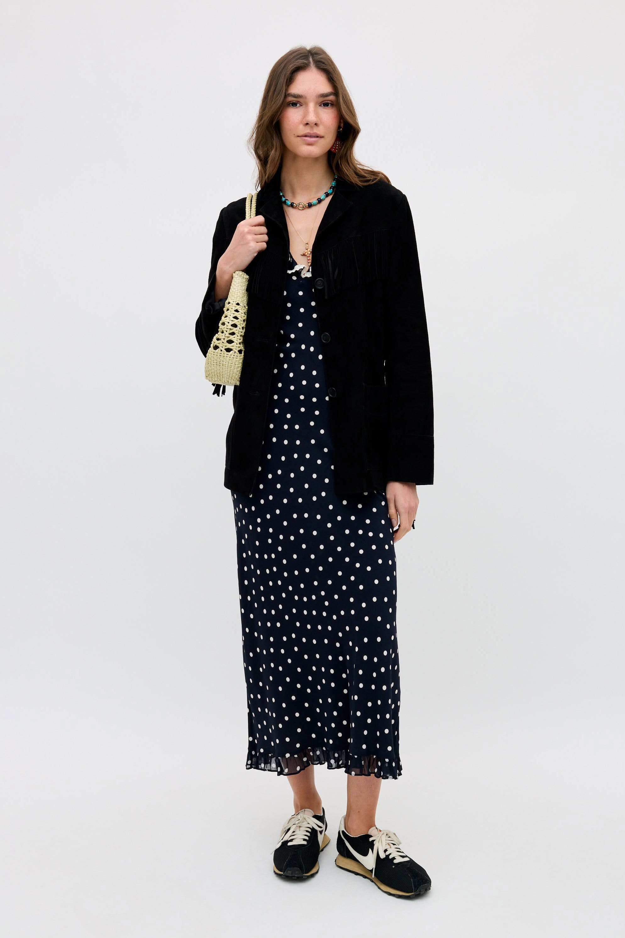 Rixo Bethea Midi Dress - Layla Dot Navy