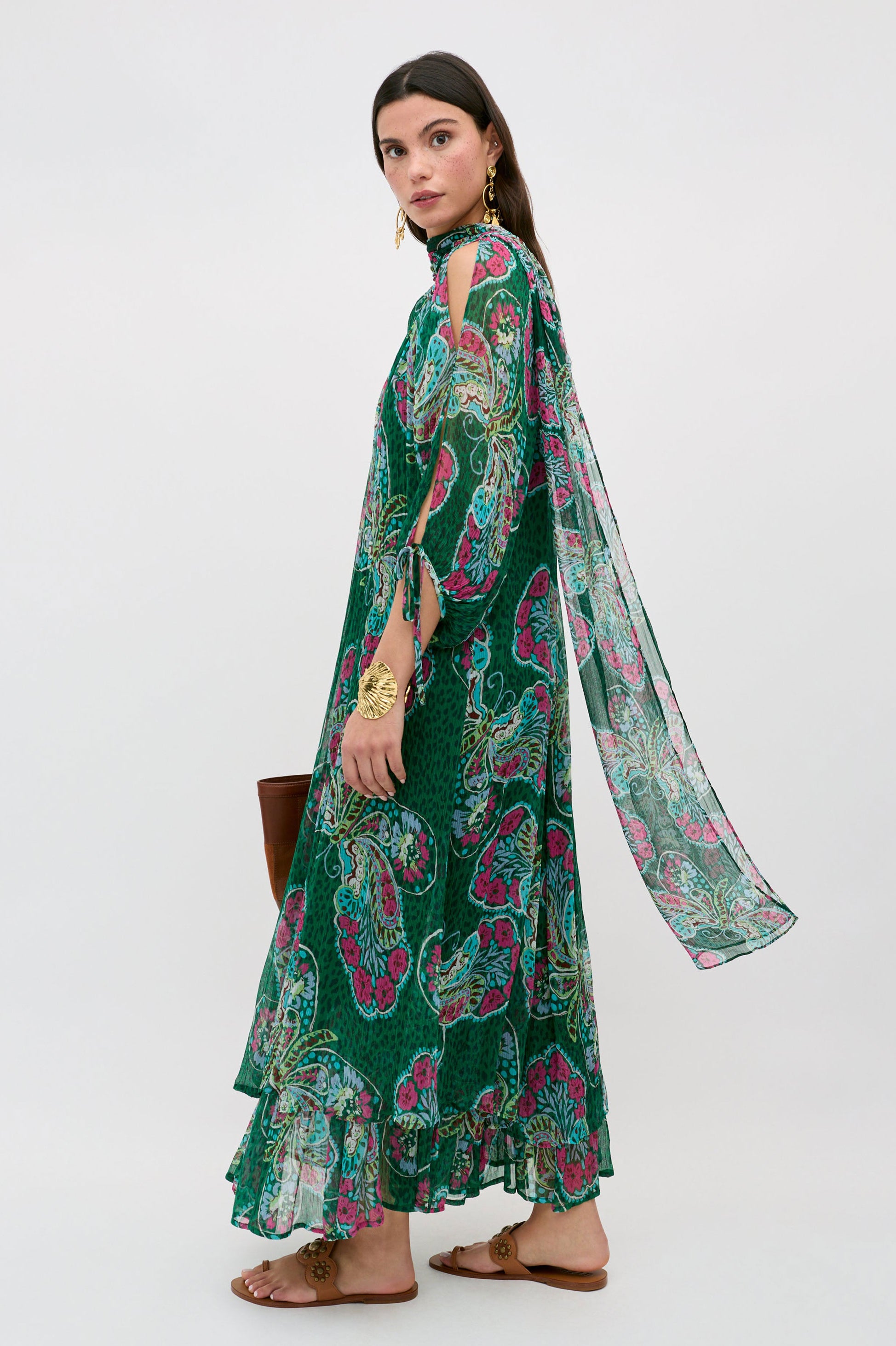 Rixo Hayden Dress - Butterfly Bloom Green