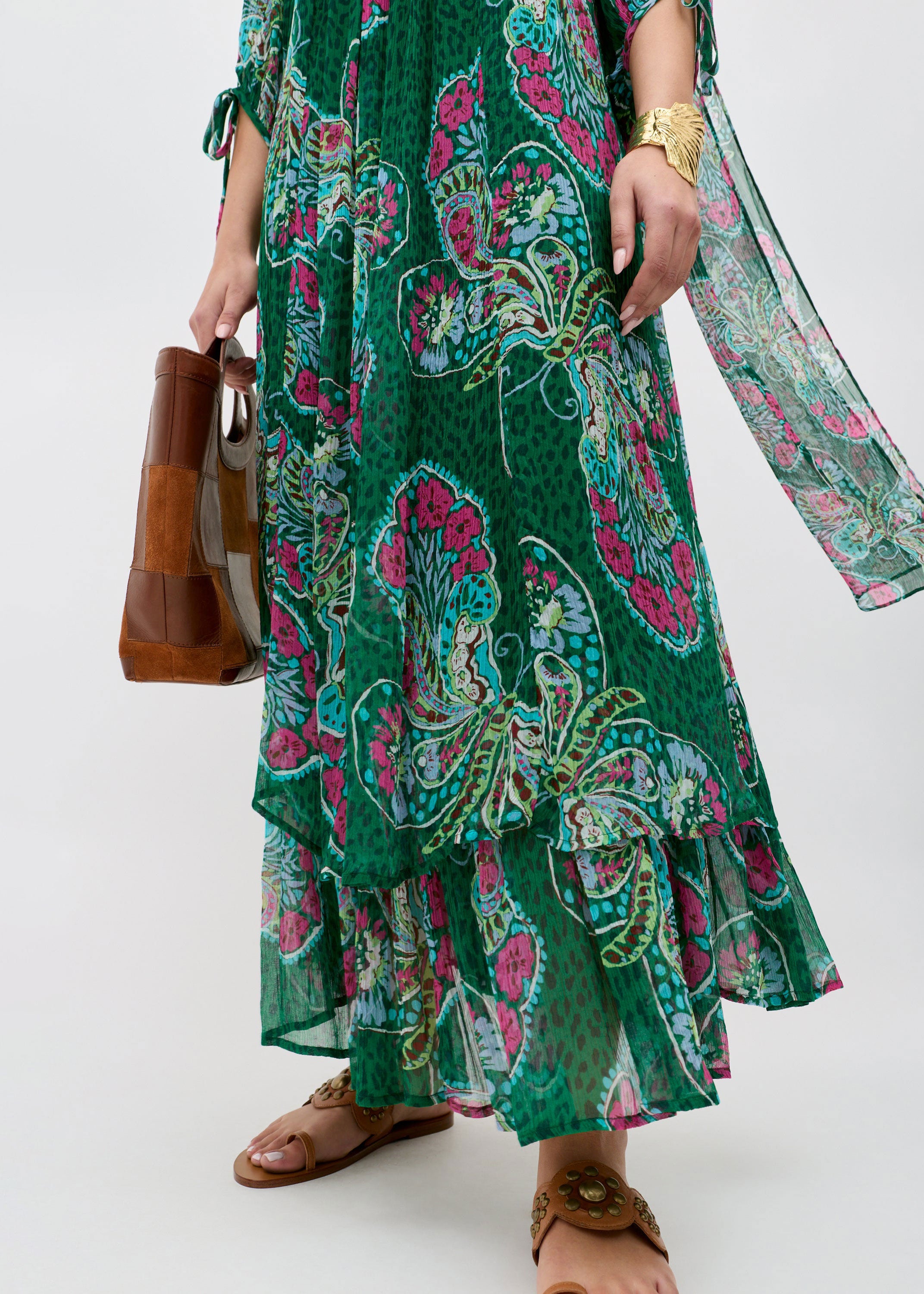 Rixo Hayden Dress - Butterfly Bloom Green