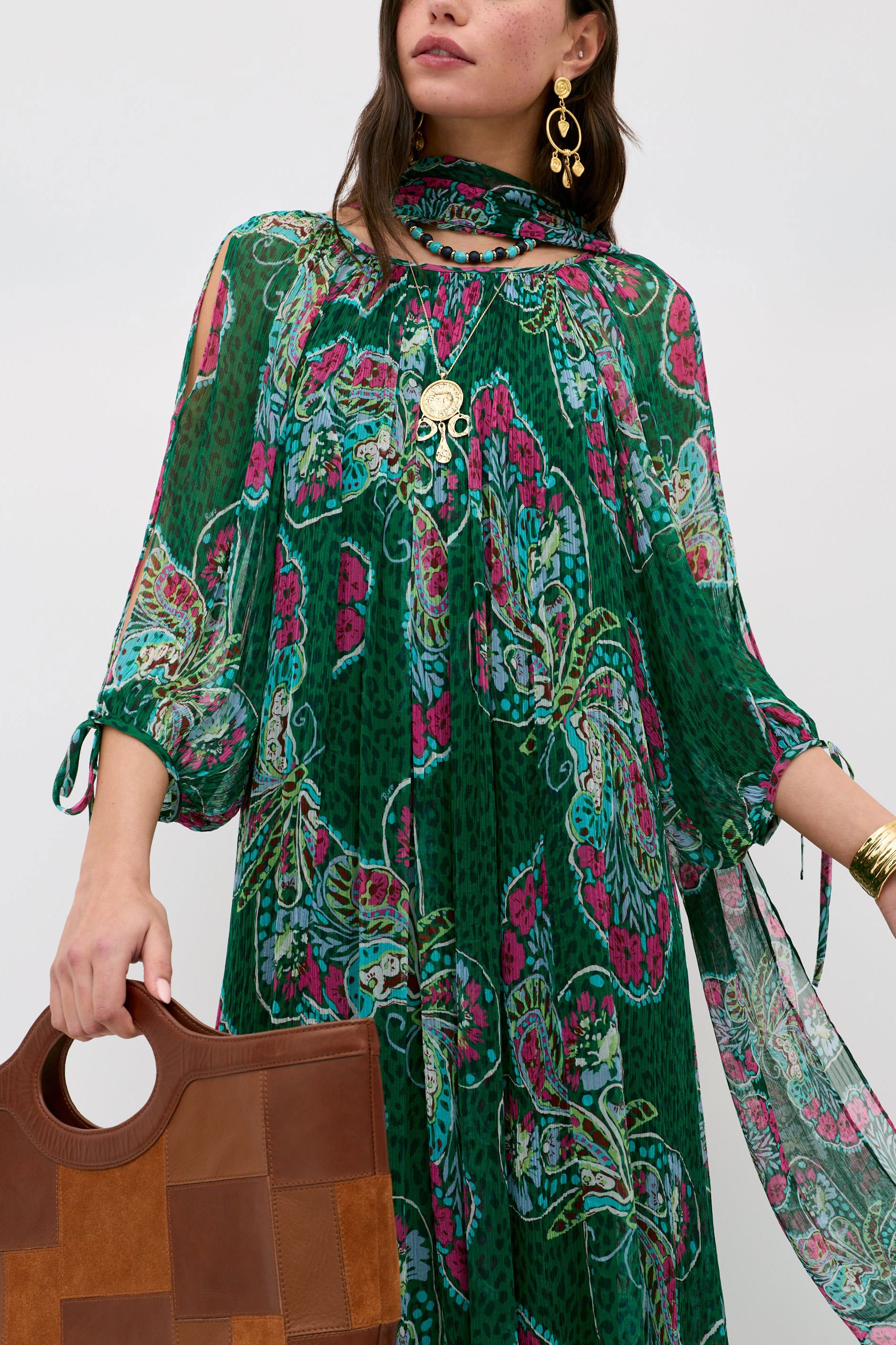 Rixo Hayden Dress - Butterfly Bloom Green