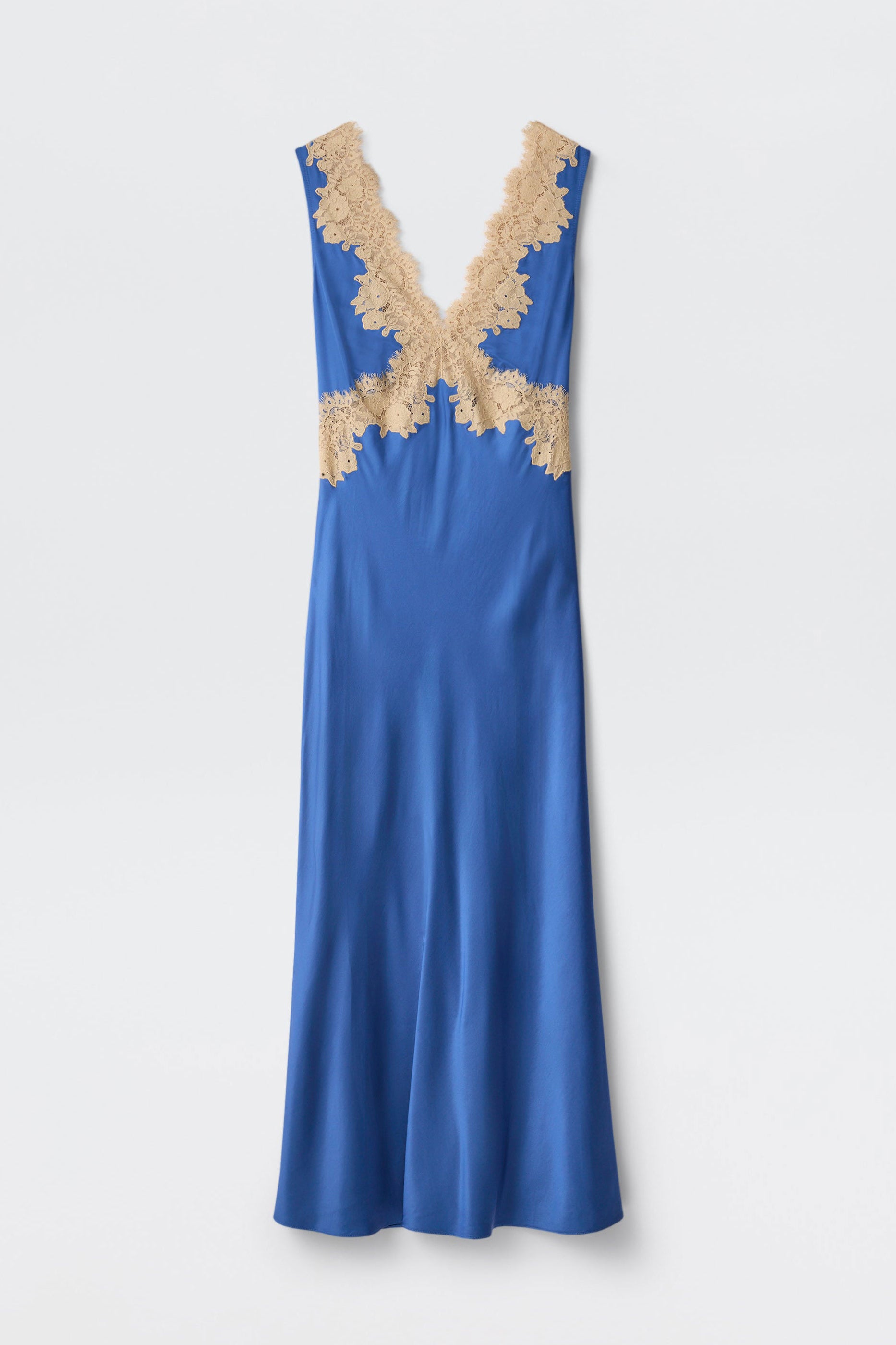 Rixo Lysandra Satin Midi Dress - Iris Blue