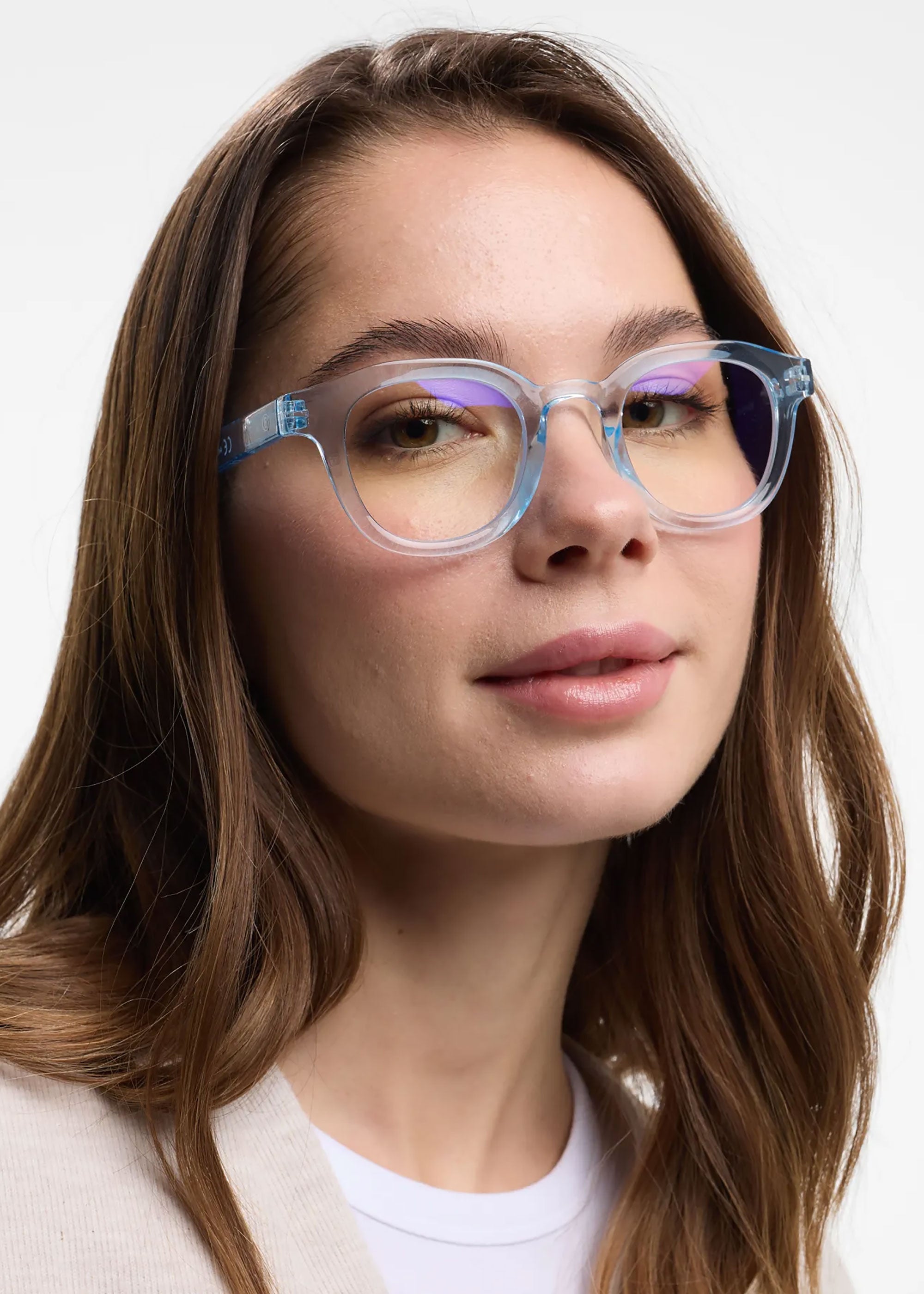 Barner Andy Glossy Blue Light Glasses - Baby Blue