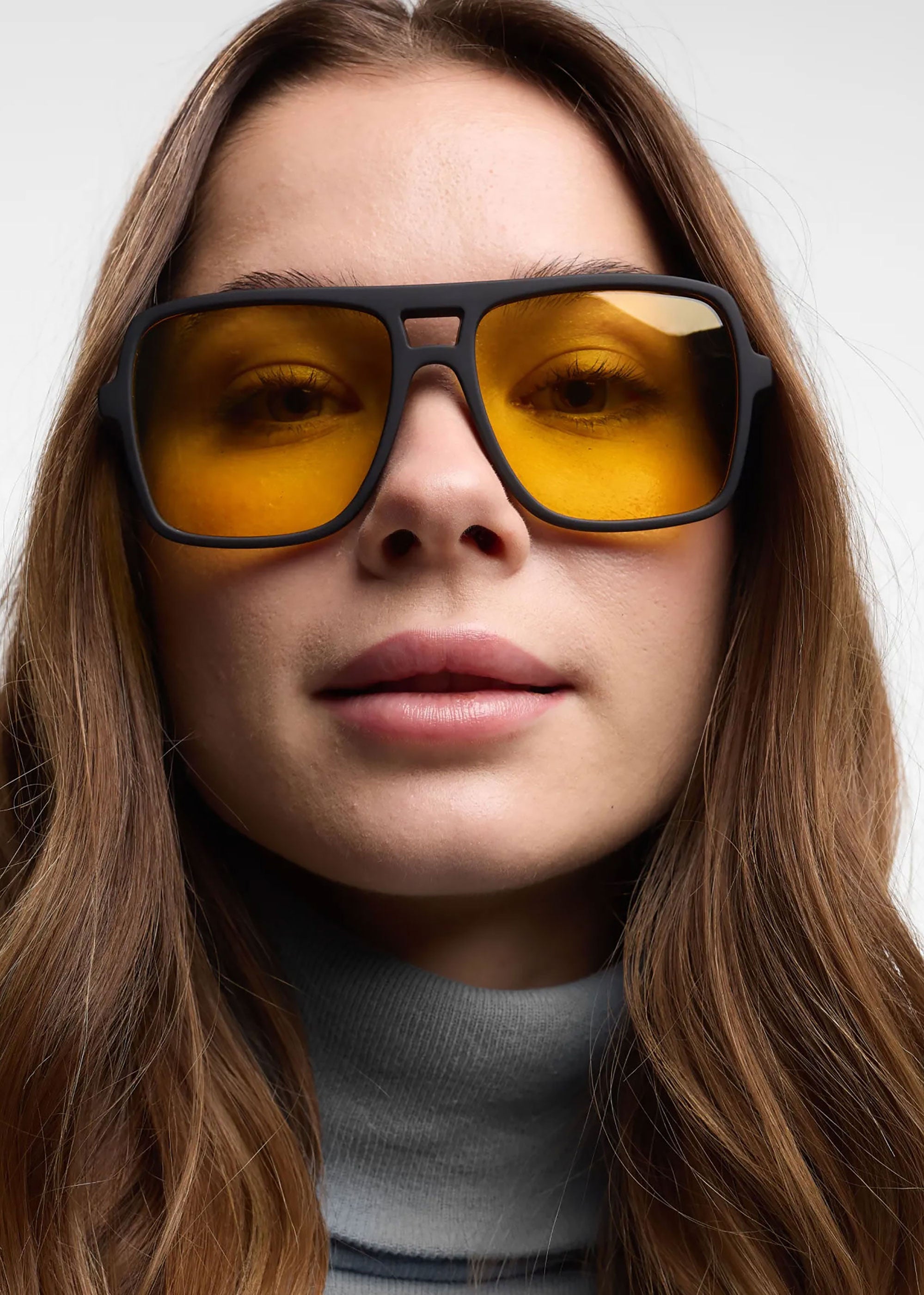 Barner Jake Matte Amber Sunglasses - Black Noir