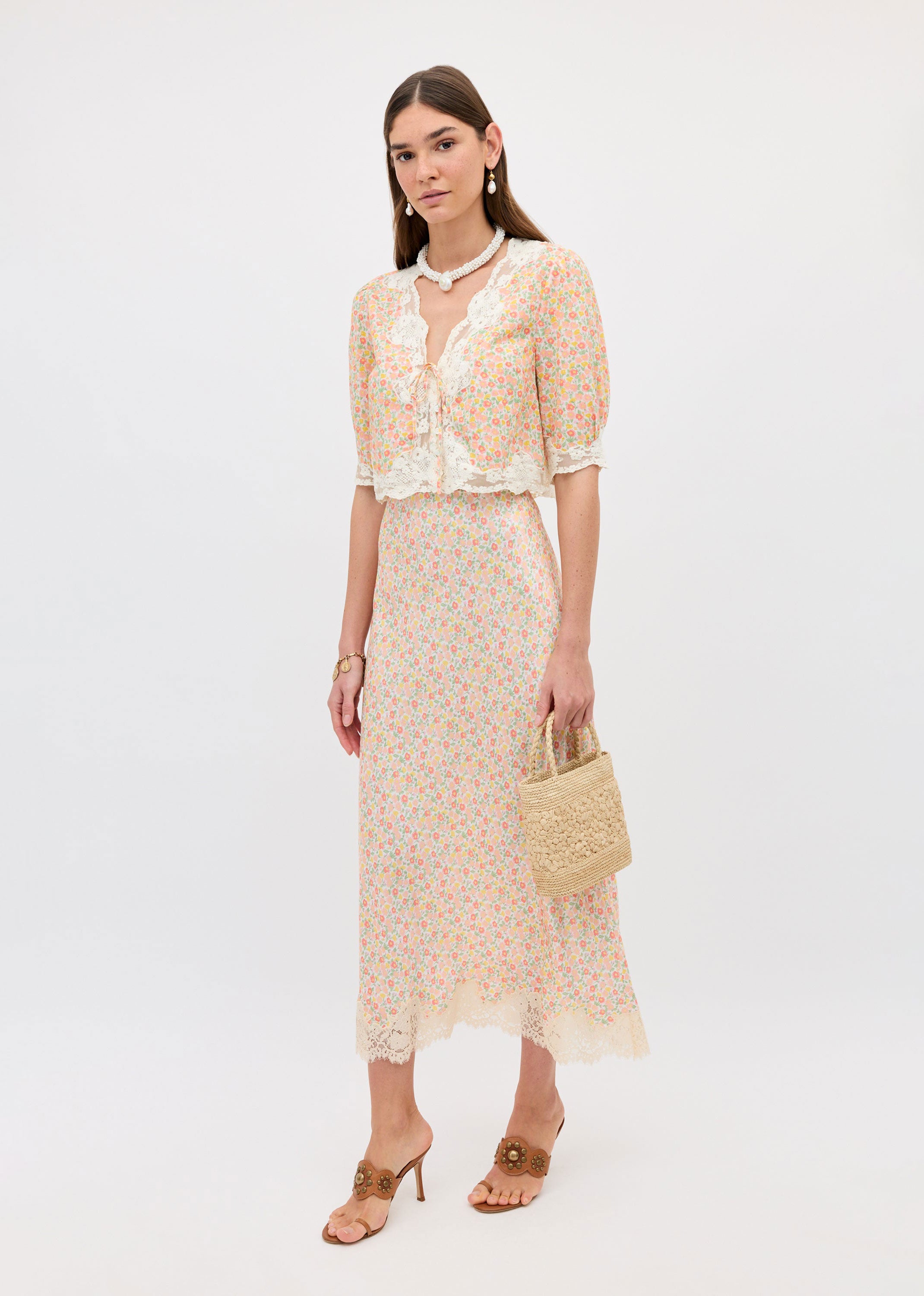Rixo Matilde Skirt - Katie Floral Cream