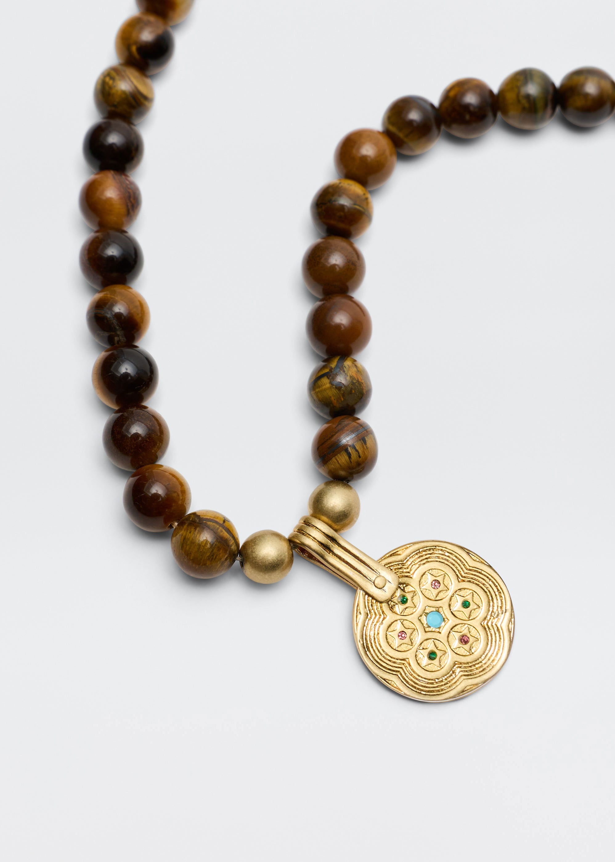 Rixo Ischia Gold-Plated Necklace - Brown