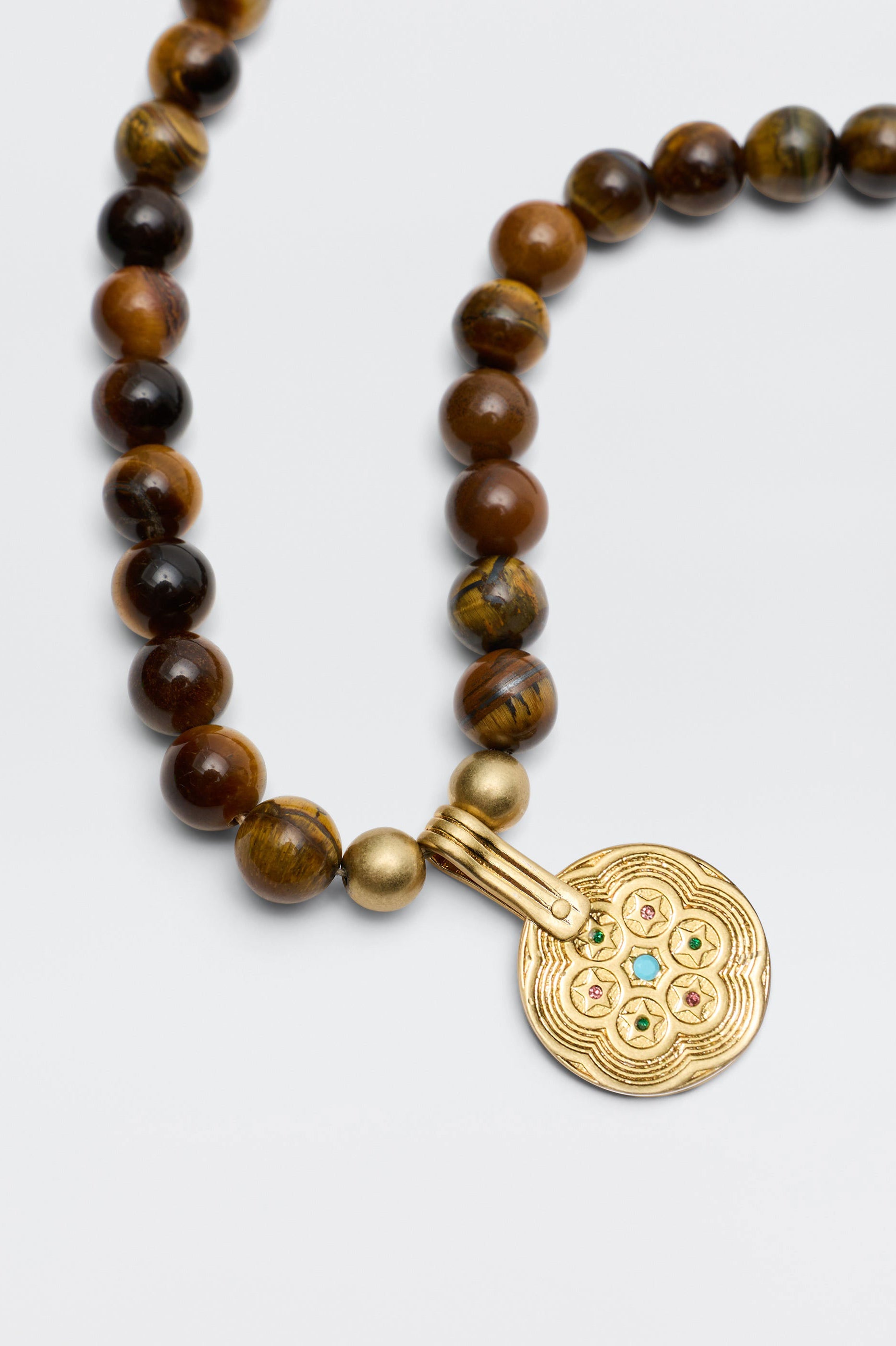 Rixo Ischia Gold-Plated Necklace - Brown