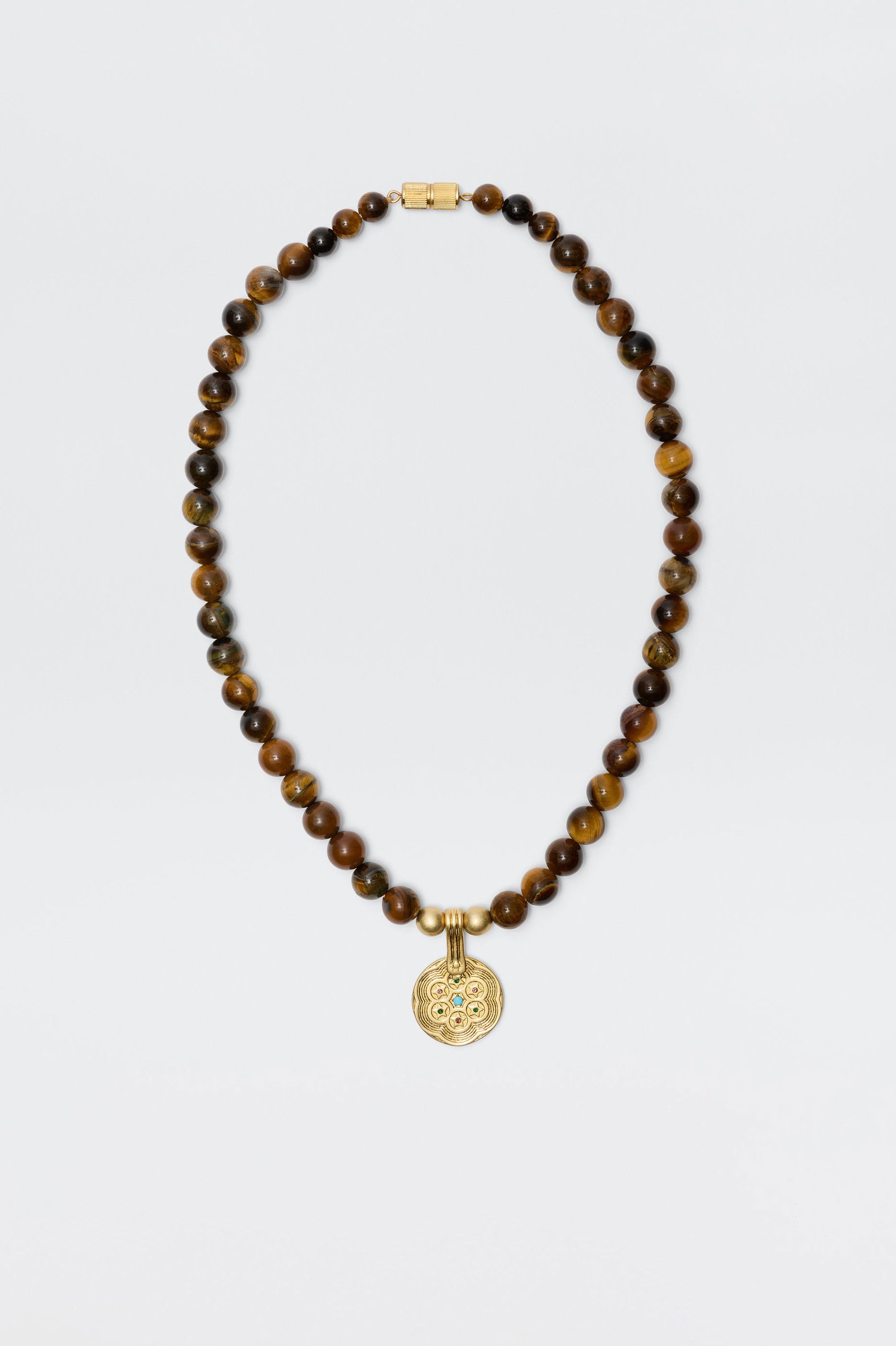 Rixo Ischia Gold-Plated Necklace - Brown