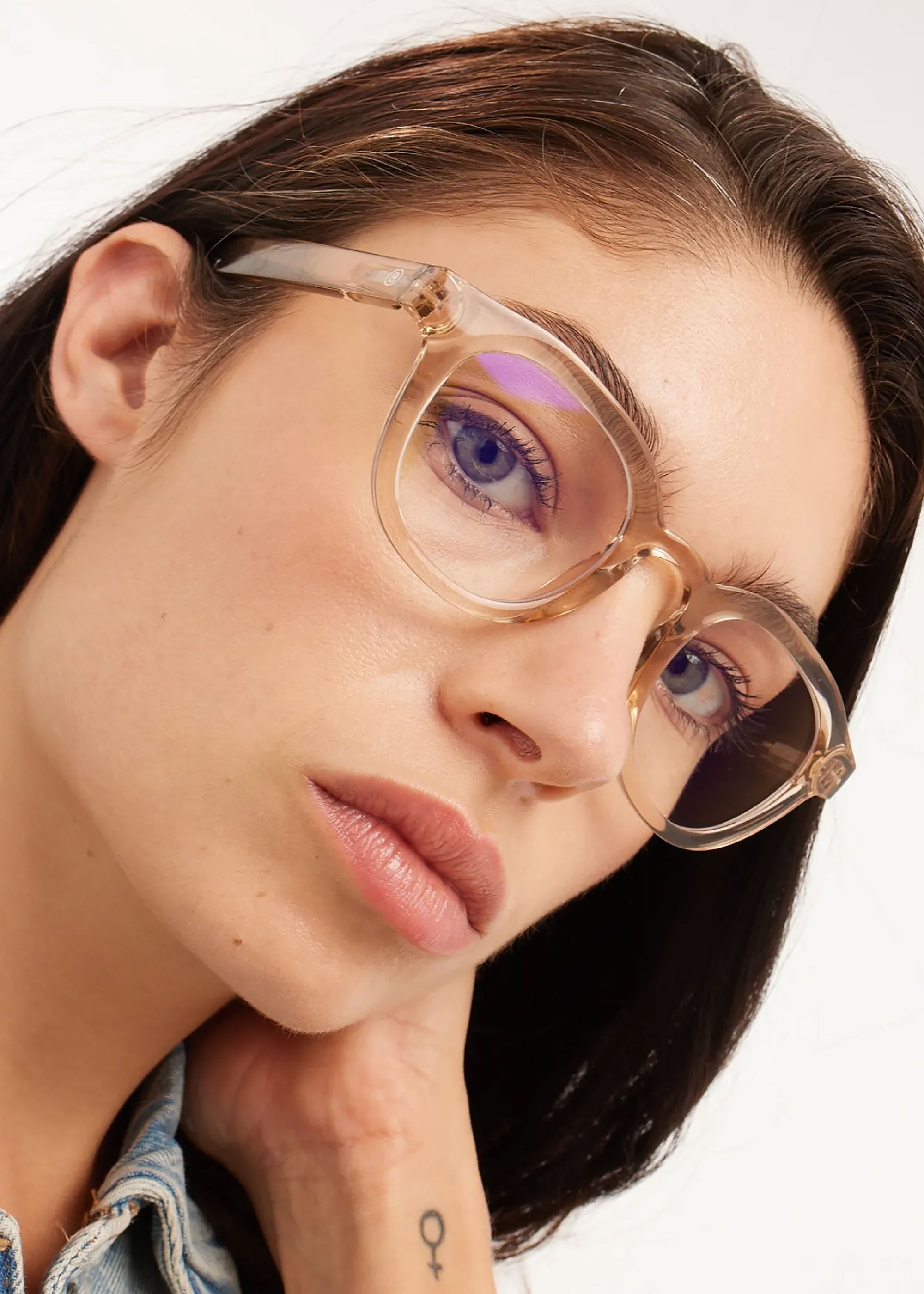 Barner Andy Glossy Blue Light Glasses - Pink Quartz
