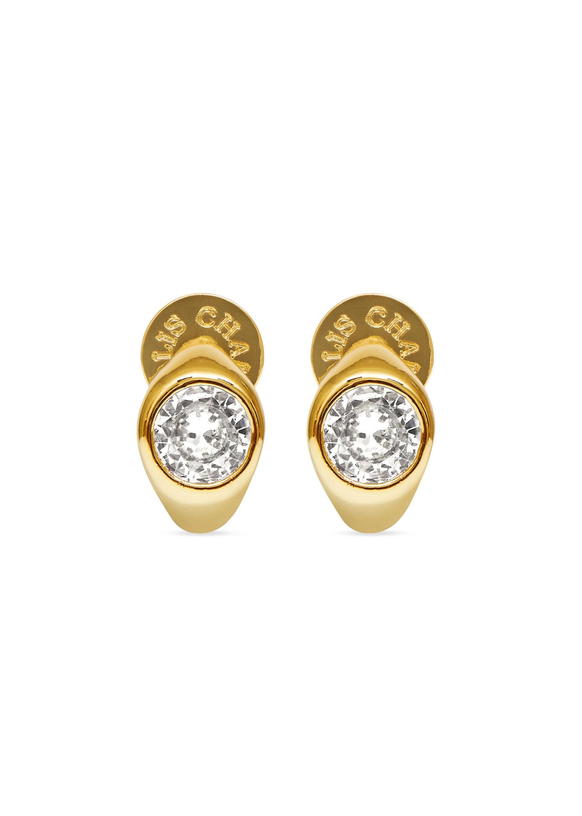 Talis Chains CZ Stud Huggie Earrings - Gold
