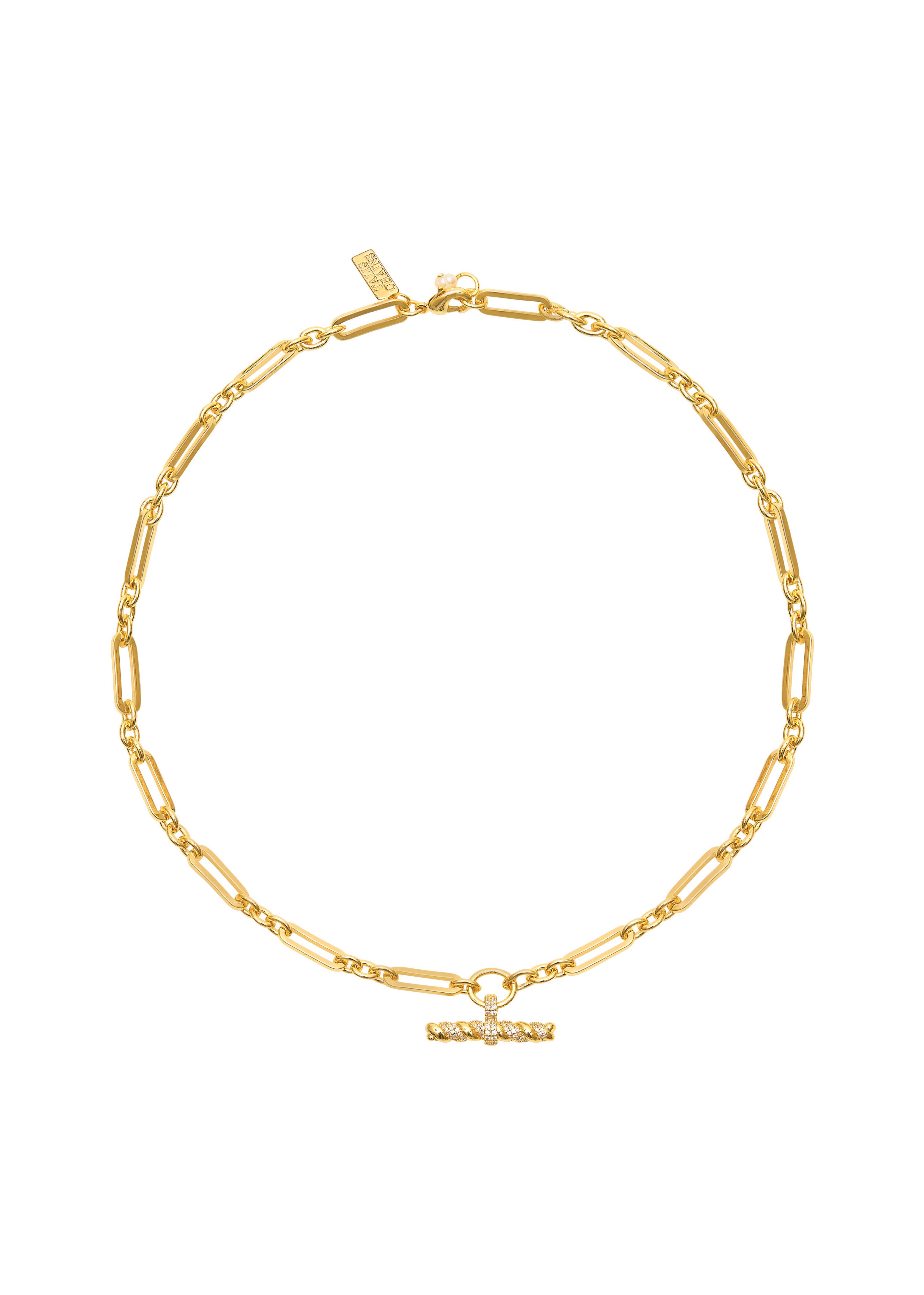 Talis Chains T- Bar Pendant On Link Chain