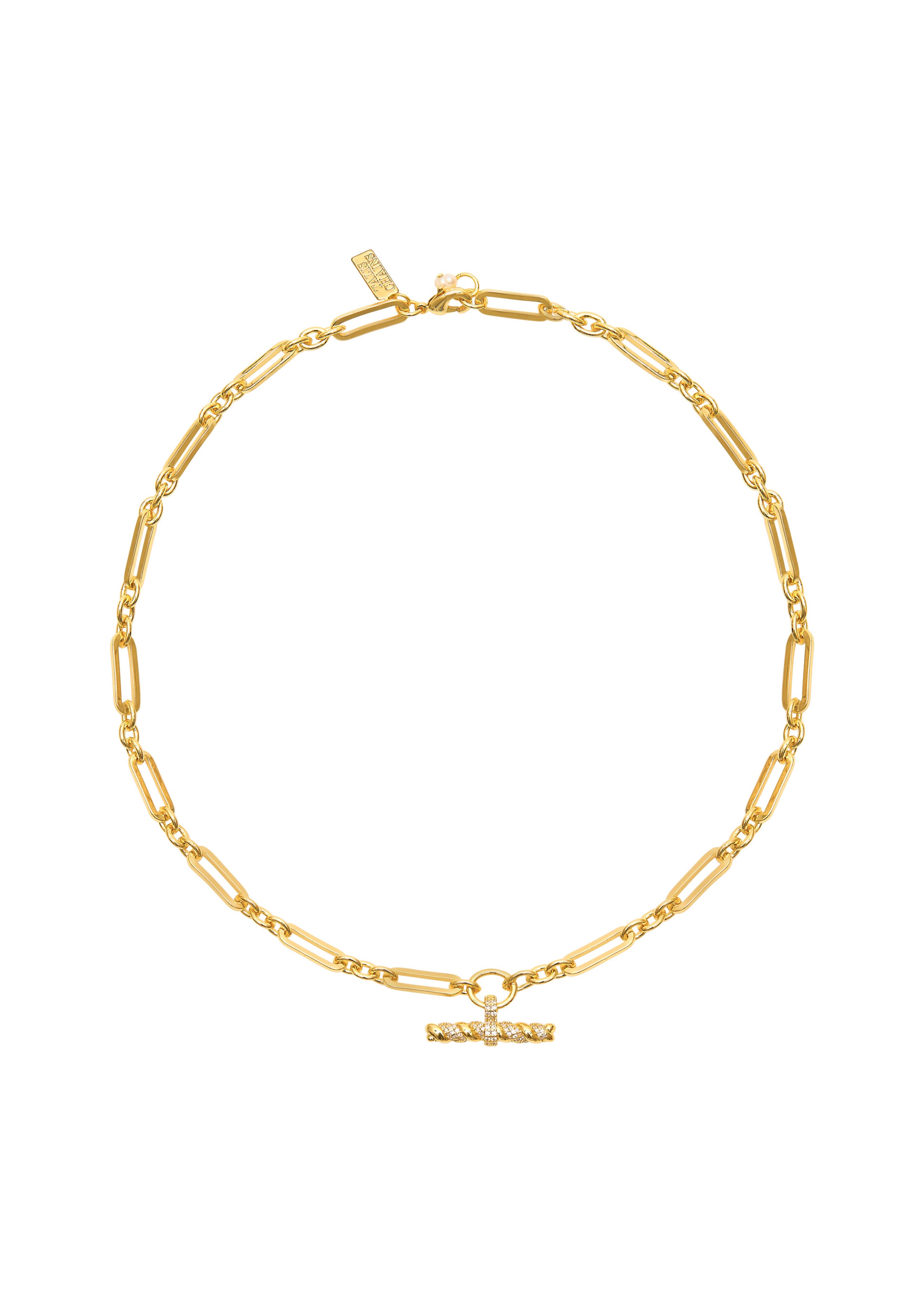 Talis Chains T- Bar Pendant On Link Chain