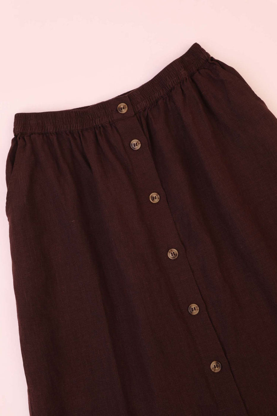 L.F.Markey Basic Button Front Skirt - Chocolate