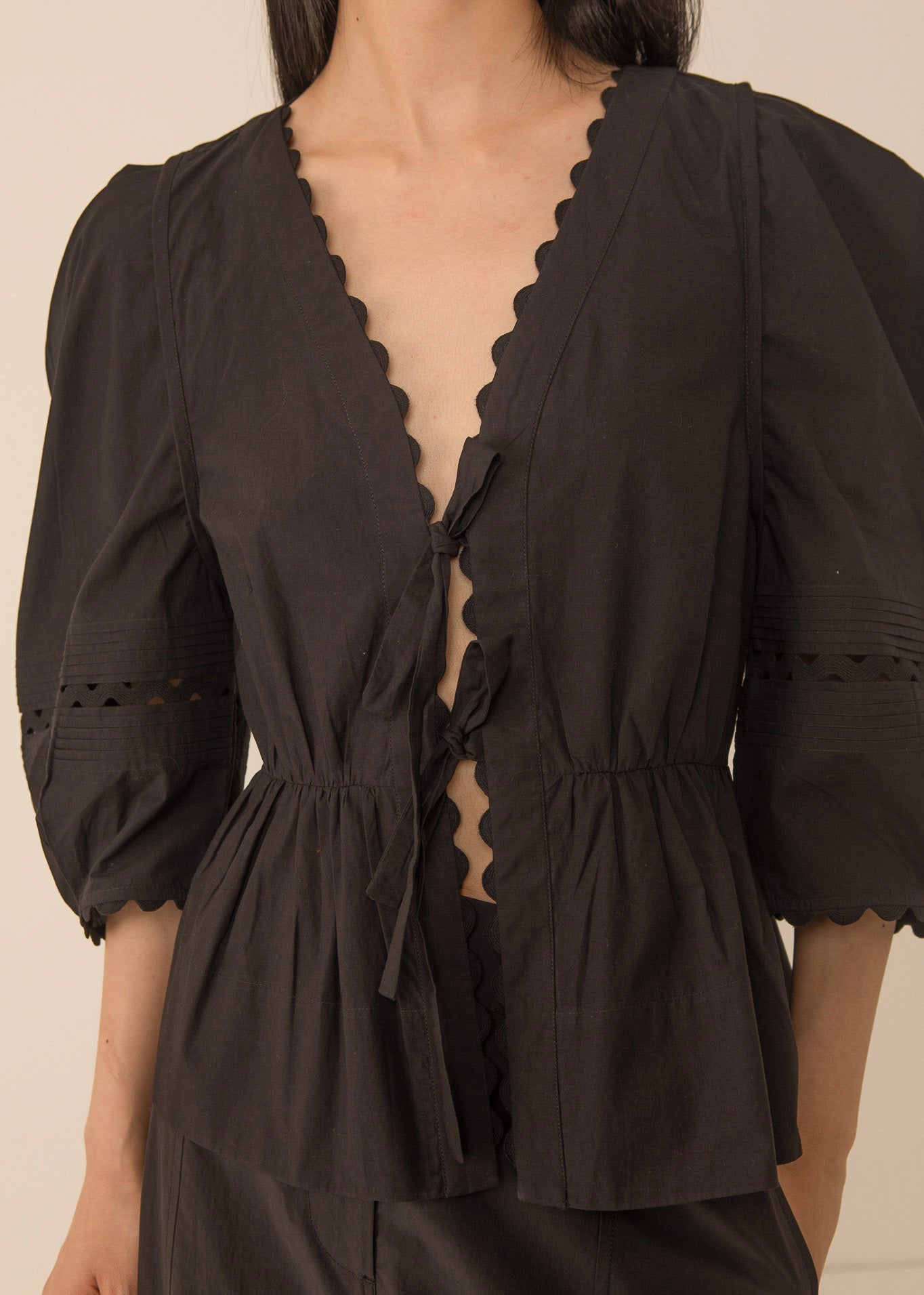 VI.VE.RE Carlotta Pleat Sleeve Top