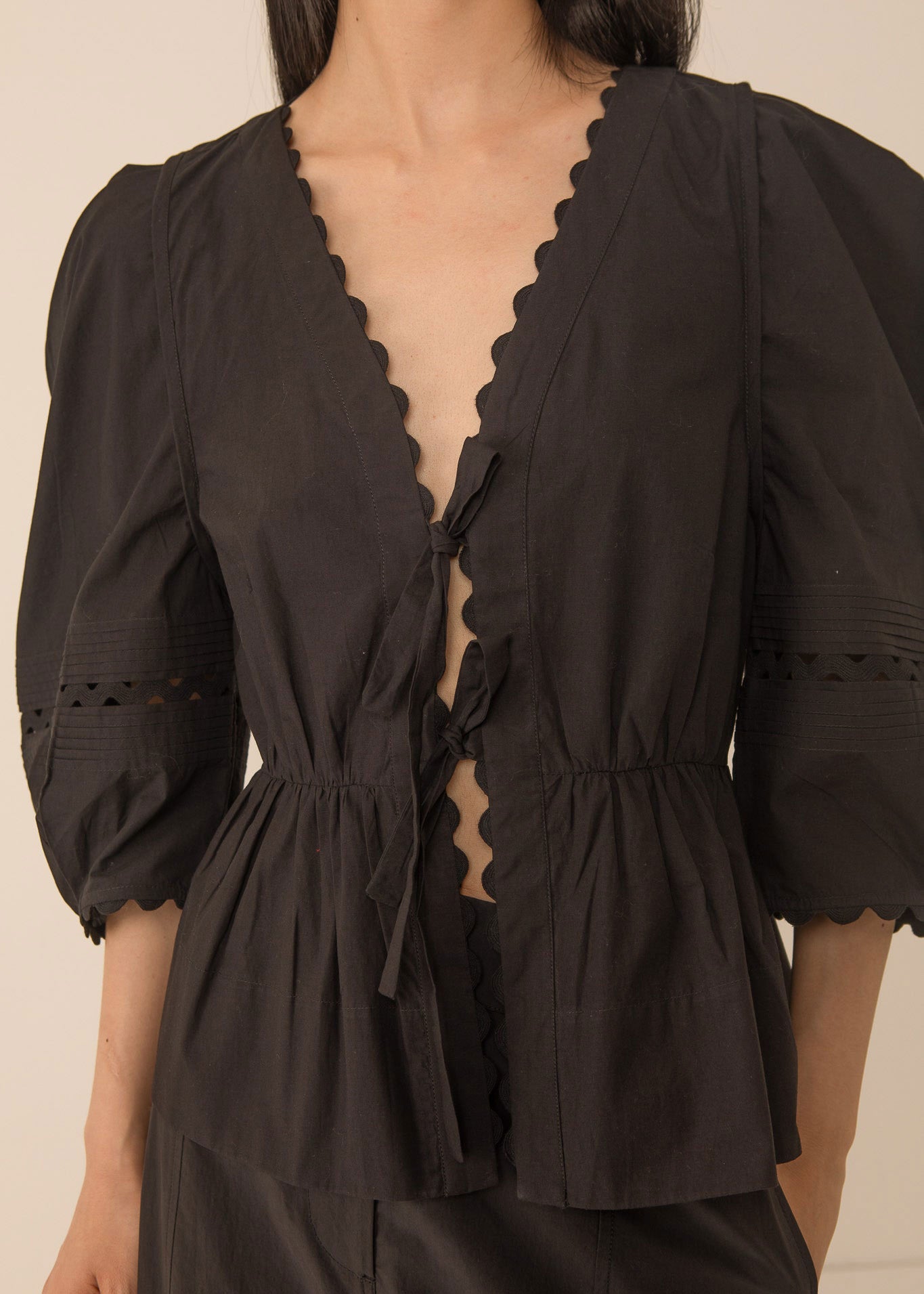 VI.VE.RE Carlotta Pleat Sleeve Top