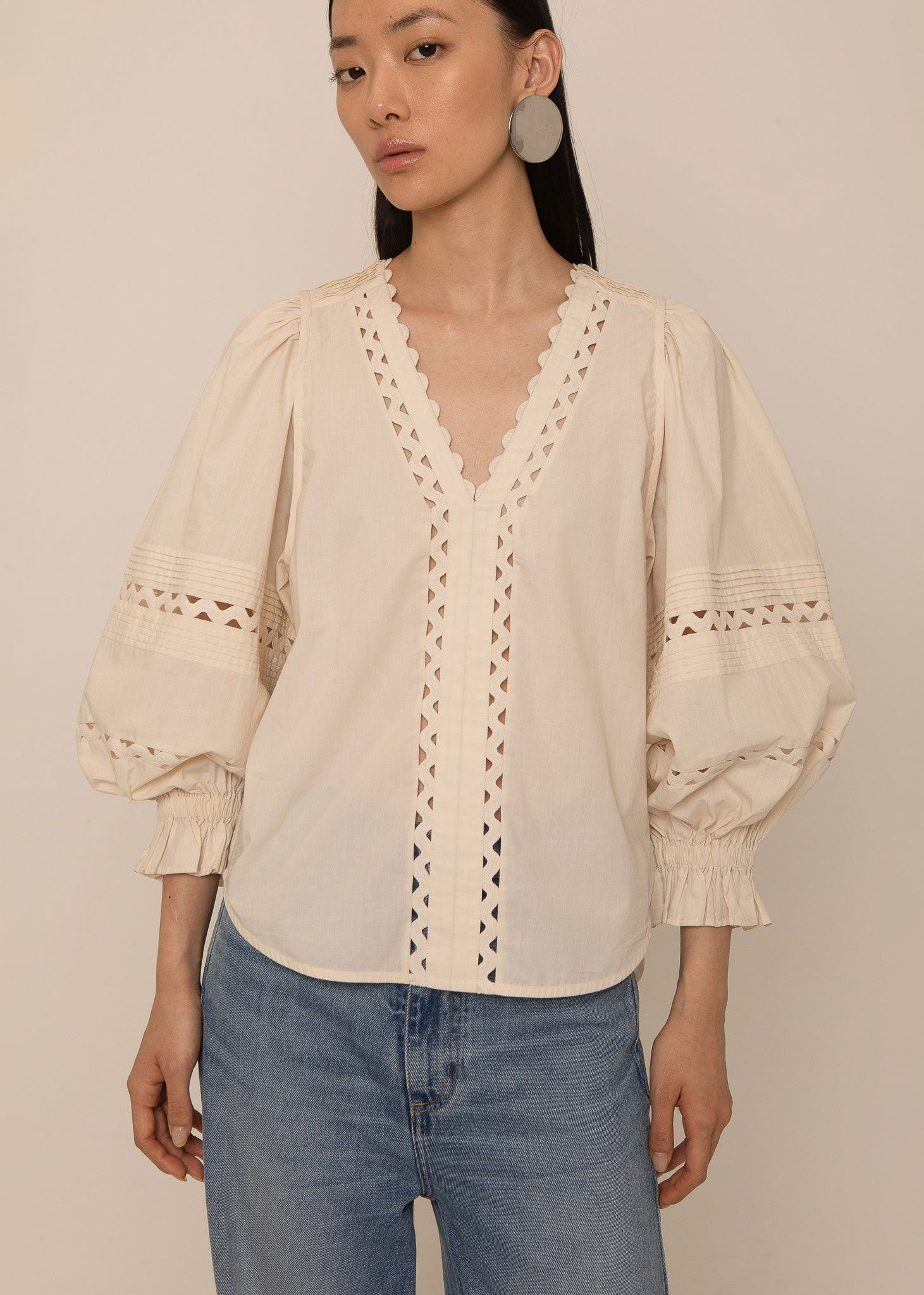 VI.VE.RE Arlette Pintuck Blouse