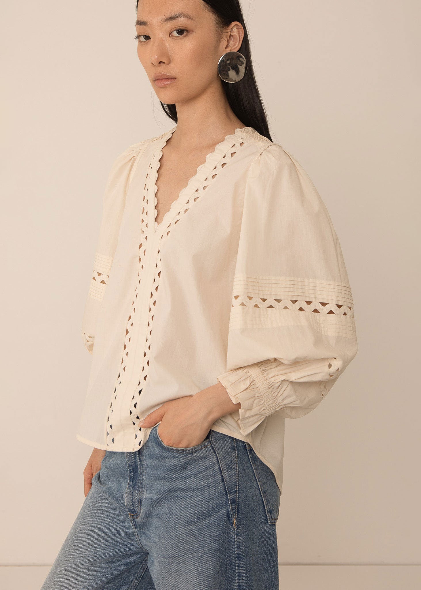 VI.VE.RE Arlette Pintuck Blouse