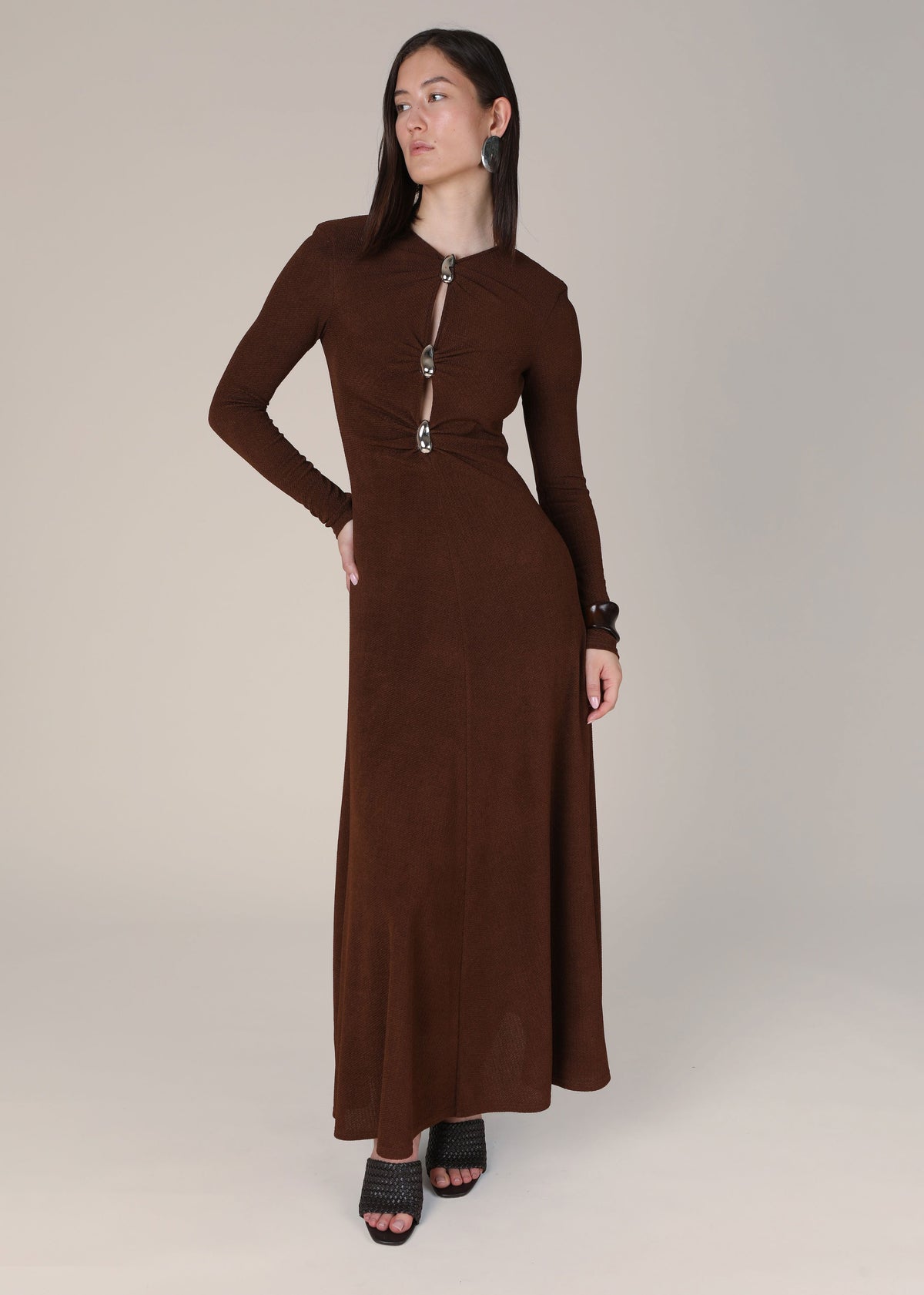 VI.VE.RE Hanna Fit And Flare Dress - Brown