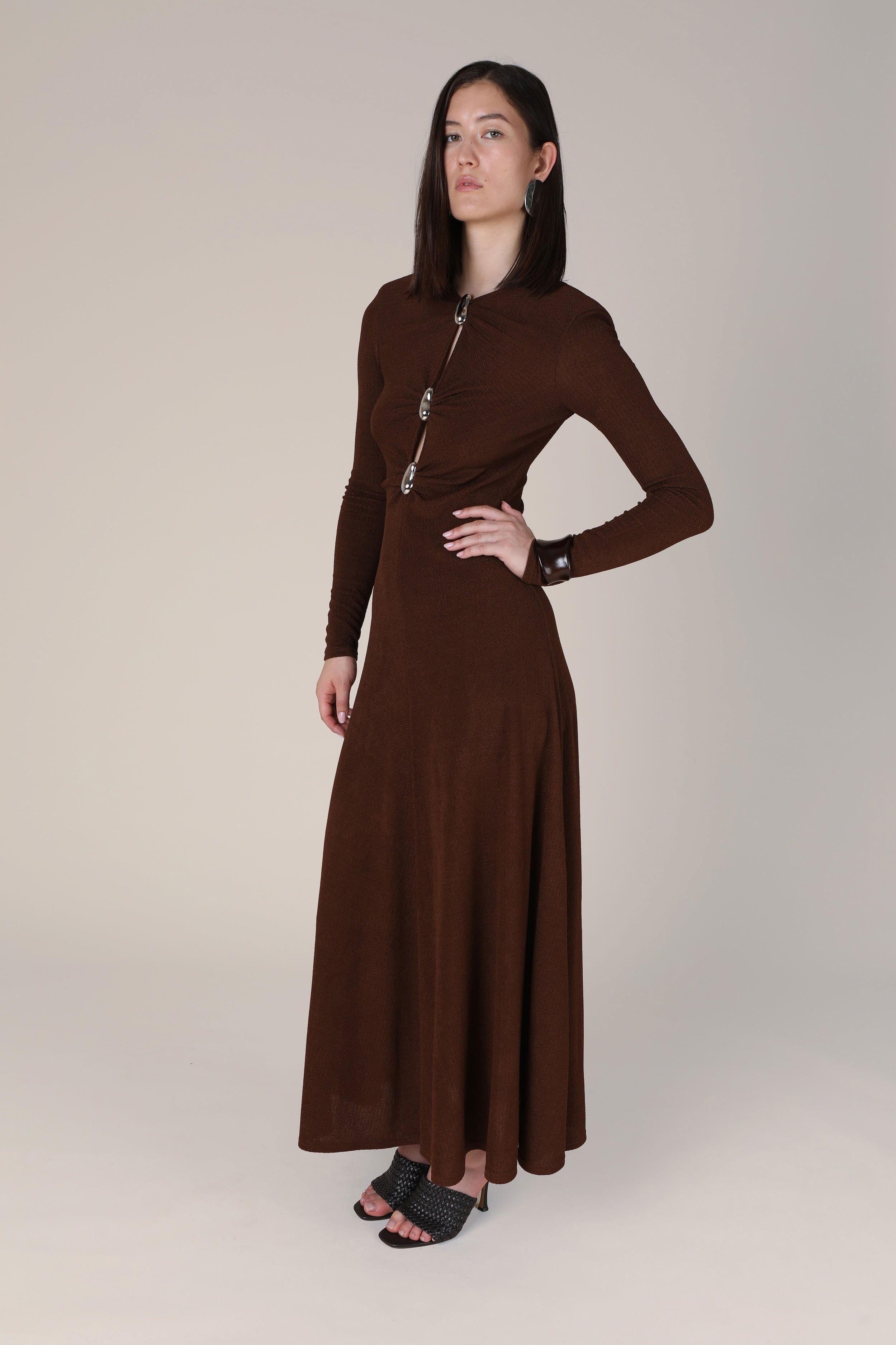 VI.VE.RE Hanna Fit And Flare Dress - Brown