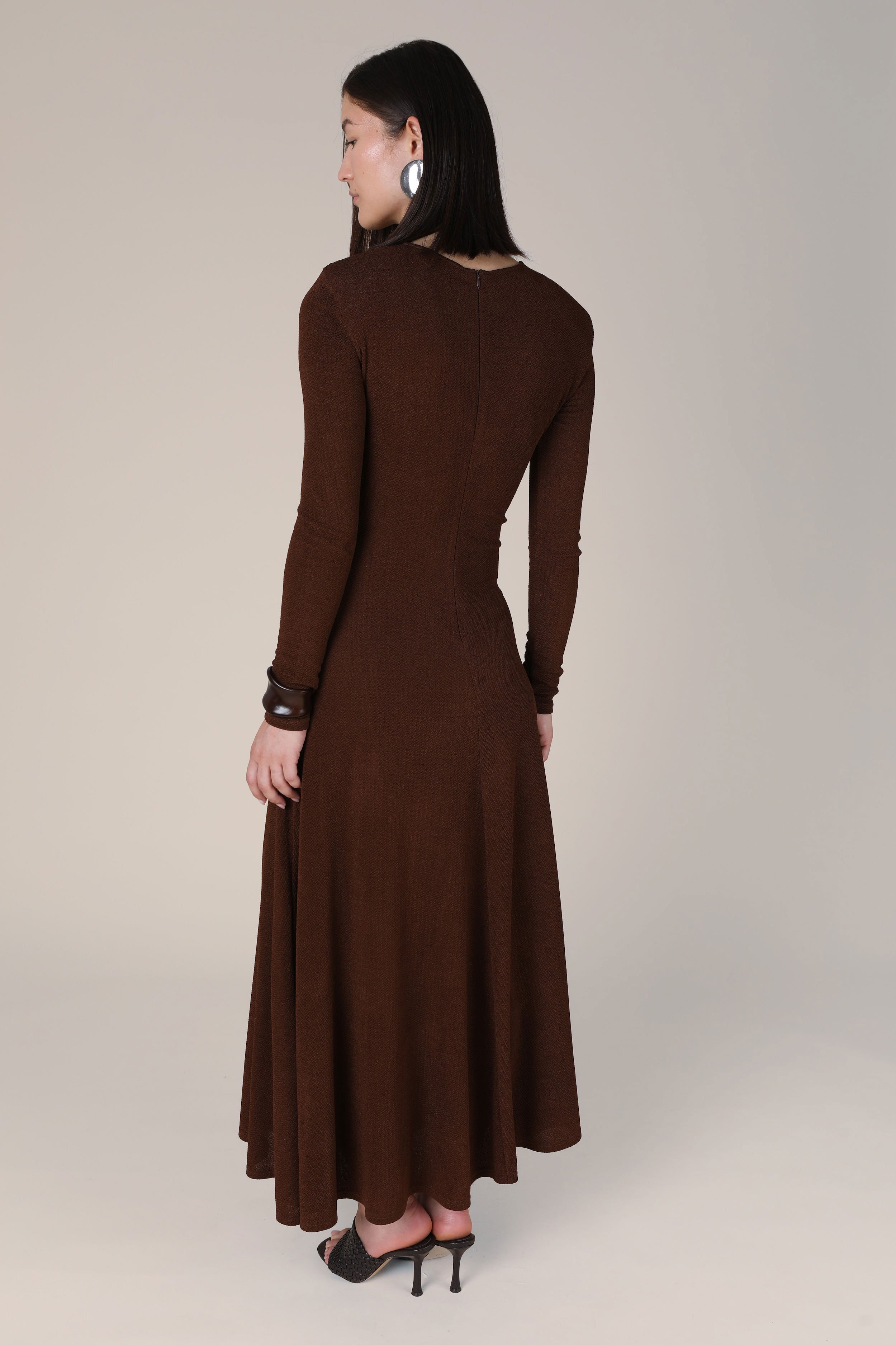 VI.VE.RE Hanna Fit And Flare Dress - Brown