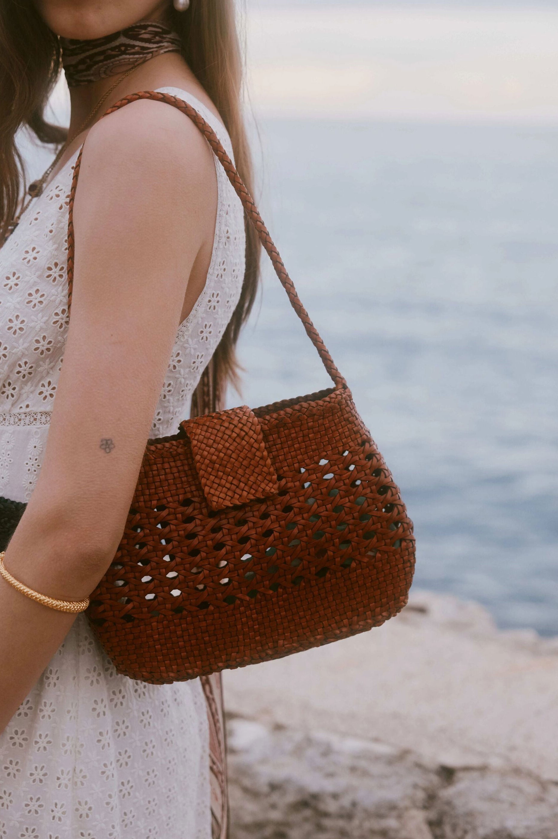Rixo Amoria Leather Bag - Tan