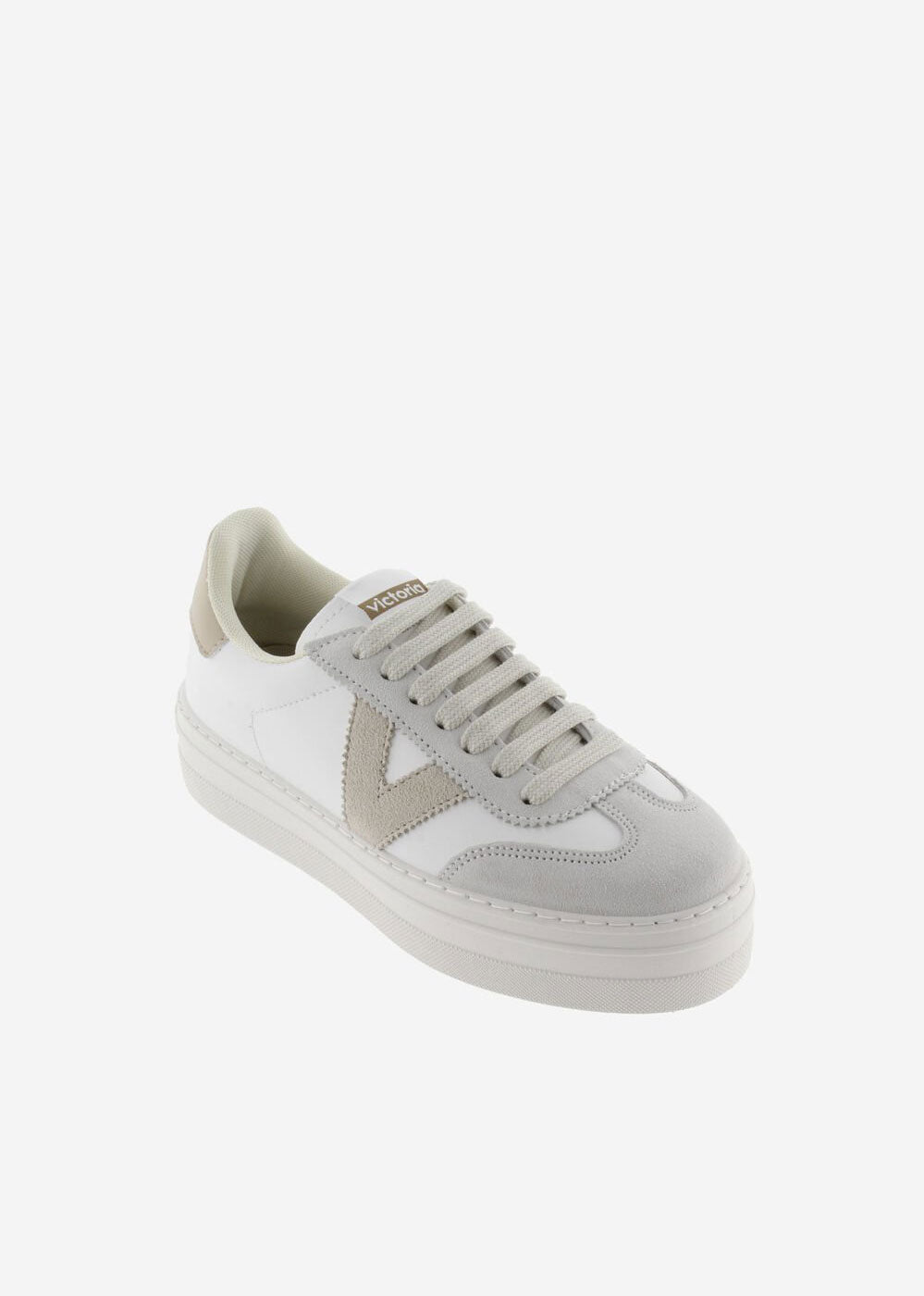 Victoria Barcelona Ciclista Faux Leather & Suede Sneakers - Hielo