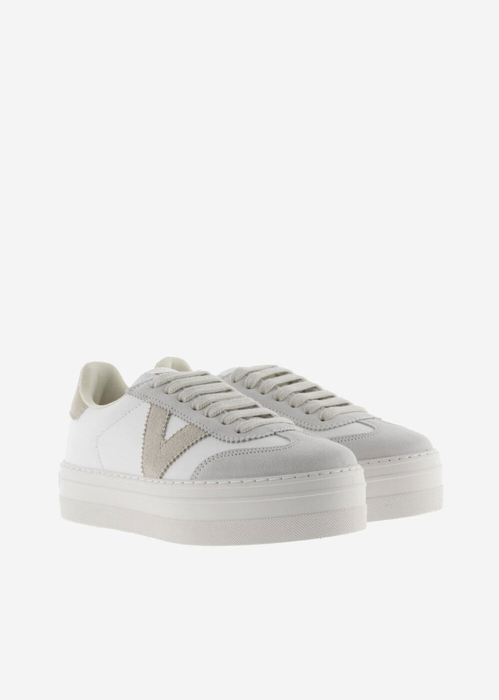 Victoria Barcelona Ciclista Faux Leather & Suede Sneakers - Hielo
