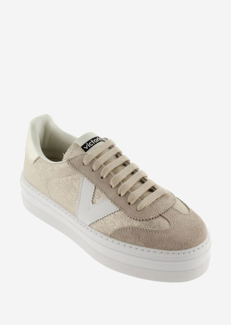 Victoria Barcelona Ciclista Sneakers - Metallic Canva & Suede