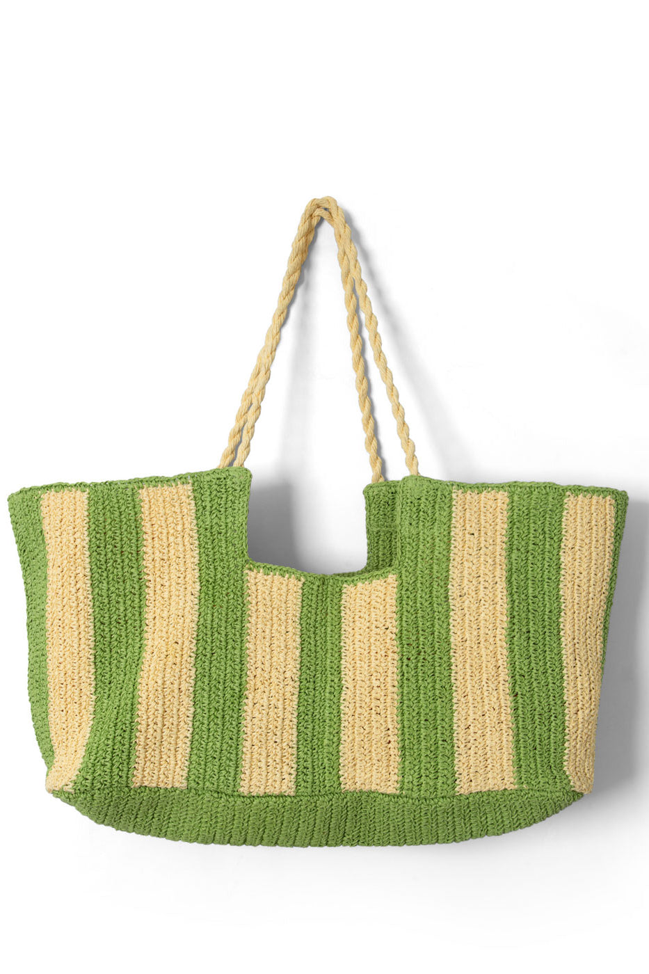 Damson Madder Orla Oversized Raffia Beach Bag - Apple Stripe