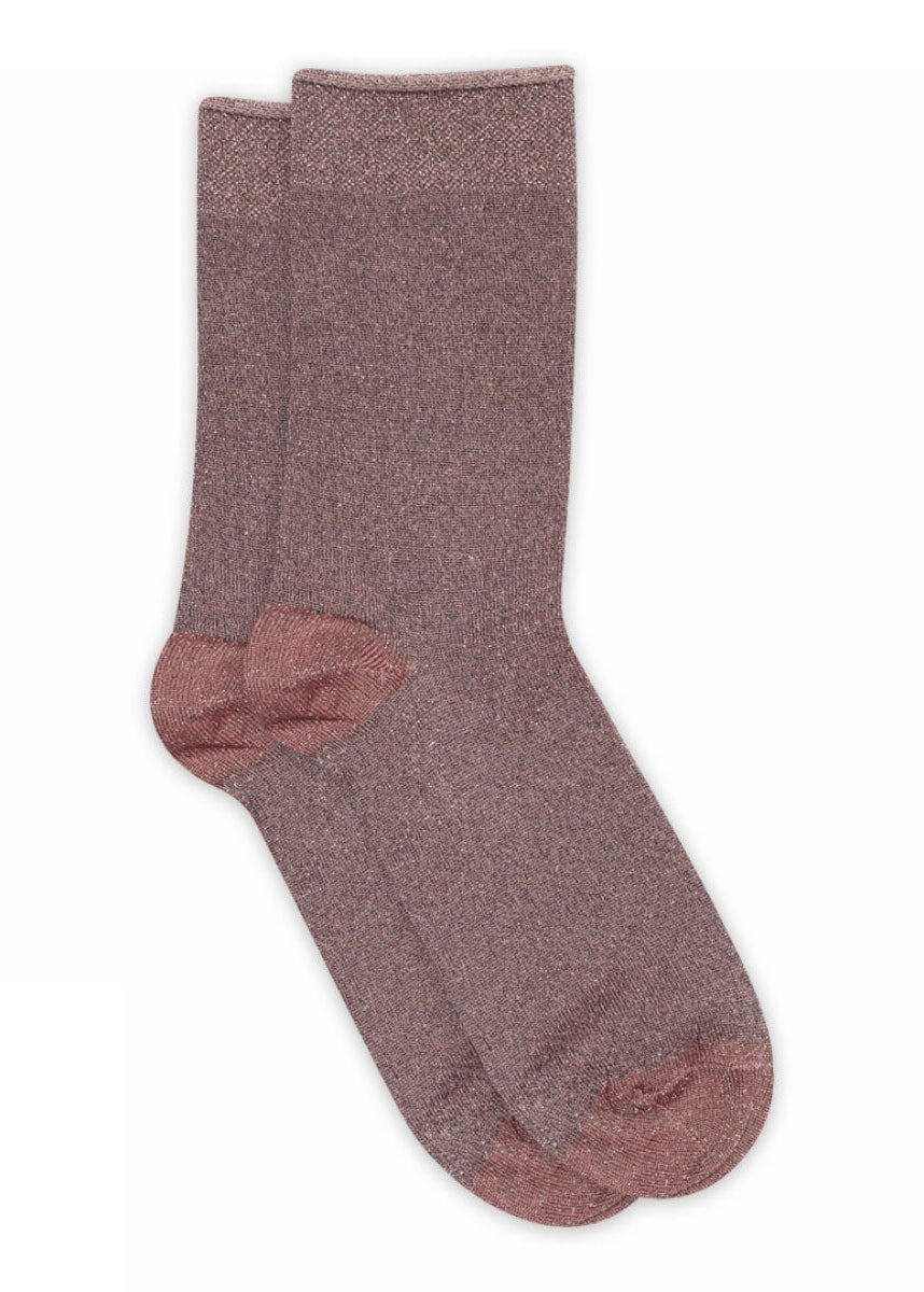 MP Denmark Pernille Glitter Socks - Rose Taupe