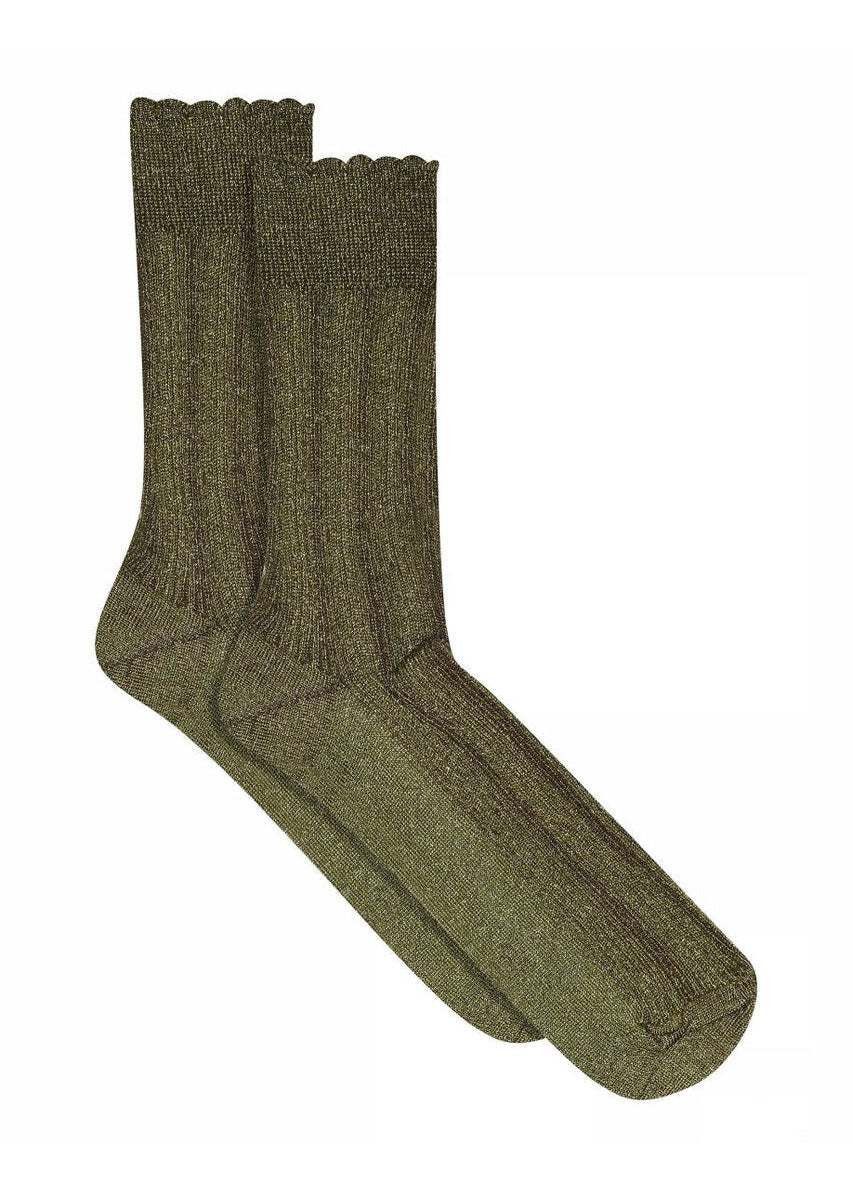 MP Denmark Julia Glitter Socks - Capulet Olive