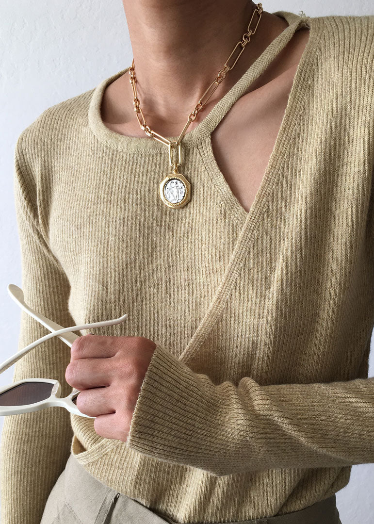 By Alona Kiera 20" Necklace & Apollo Pendant - Gold/Silver