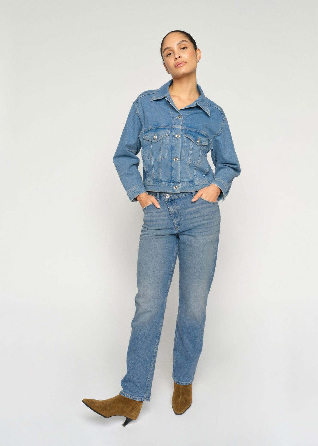 MOS MOSH MMRachel Slanted Jeans - Mid Blue