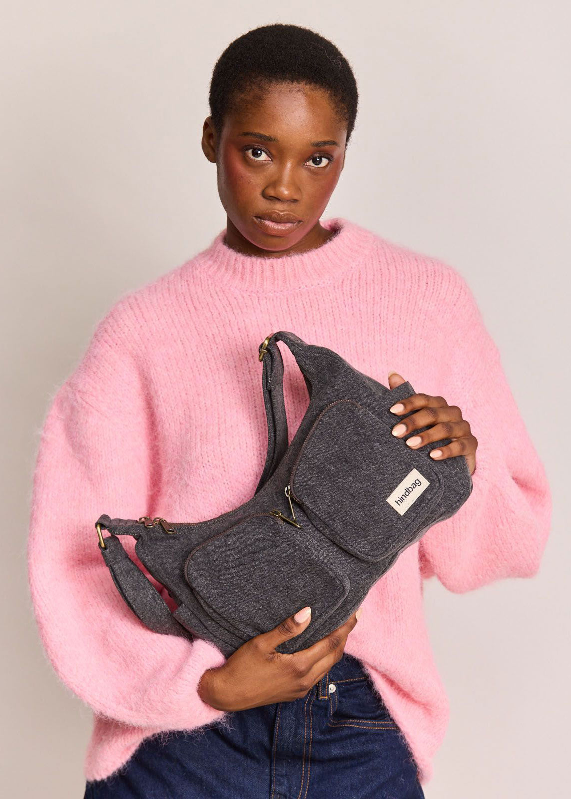 Hindbag Emile Multi Pocket Bag - Dark Blue Denim