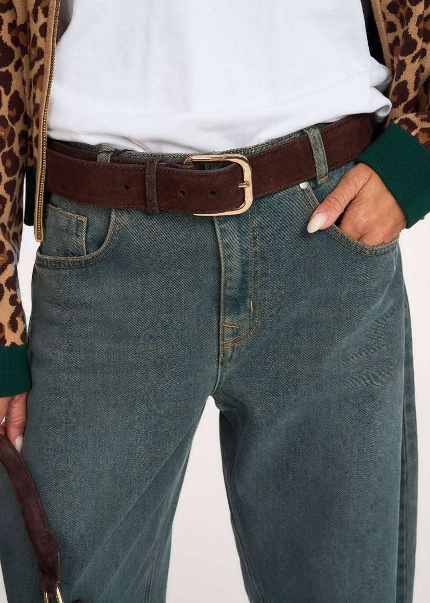 Essentiel Antwerp Kusual Leather Belt - Brown