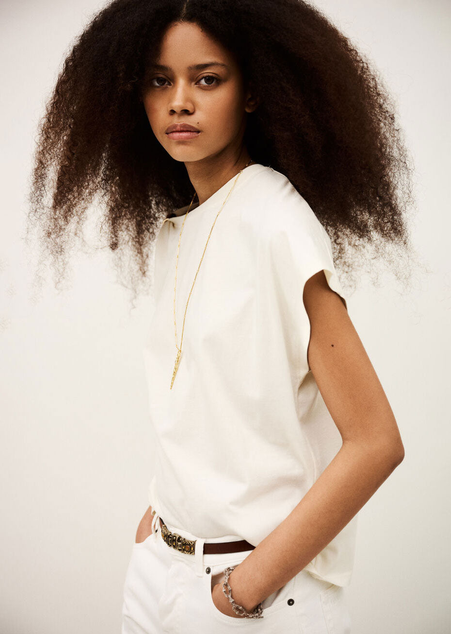 BA&SH Allia Short-Sleeved T-shirt - Ecru