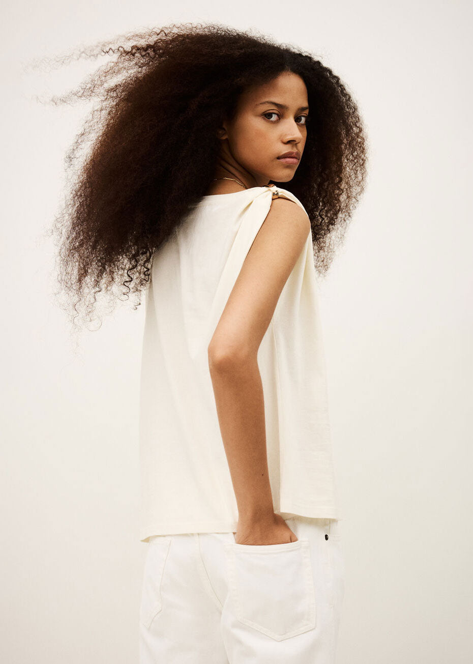 BA&SH Allia Short-Sleeved T-shirt - Ecru