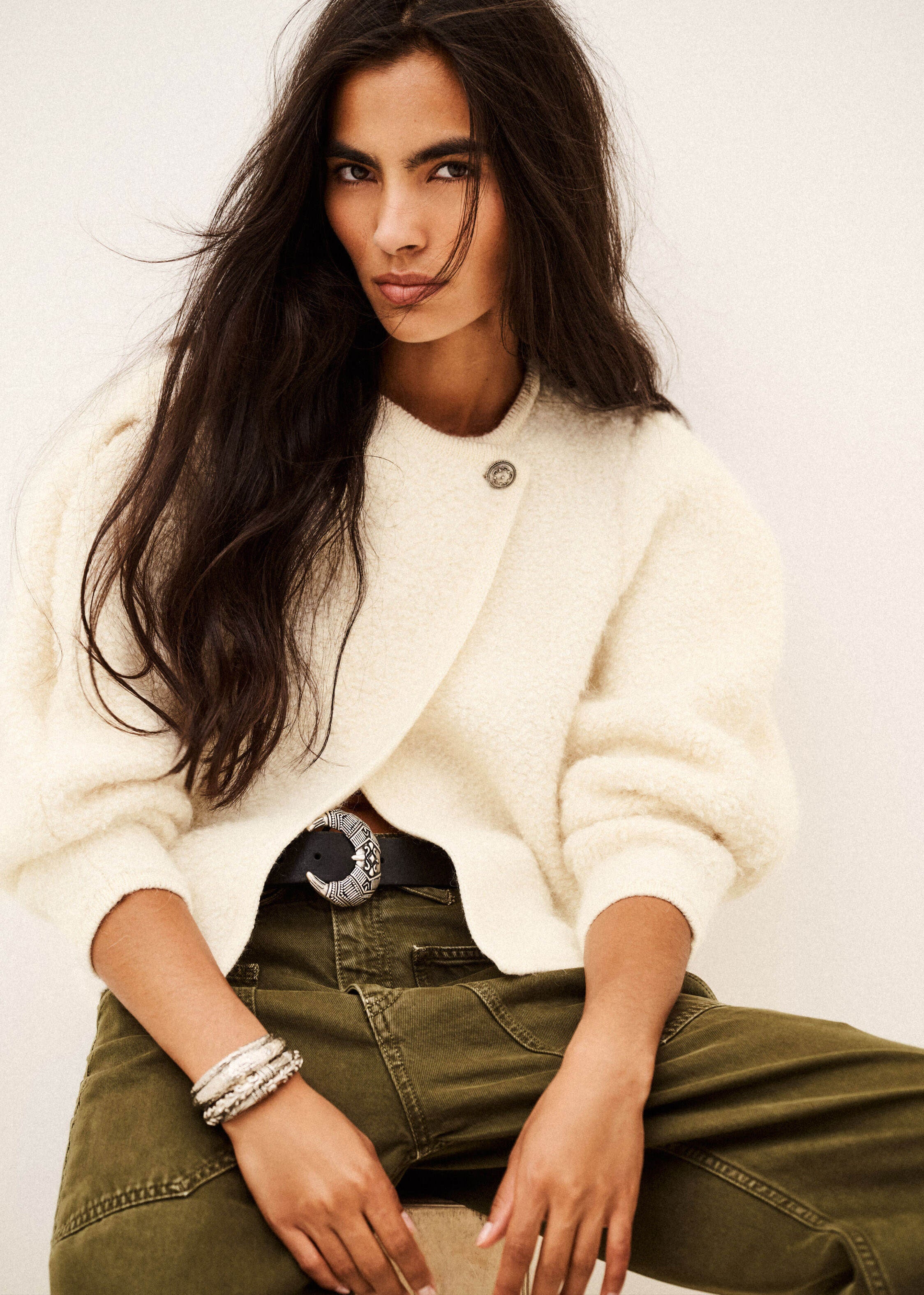 BA&SH Fida Knit Cardigan - Ecru