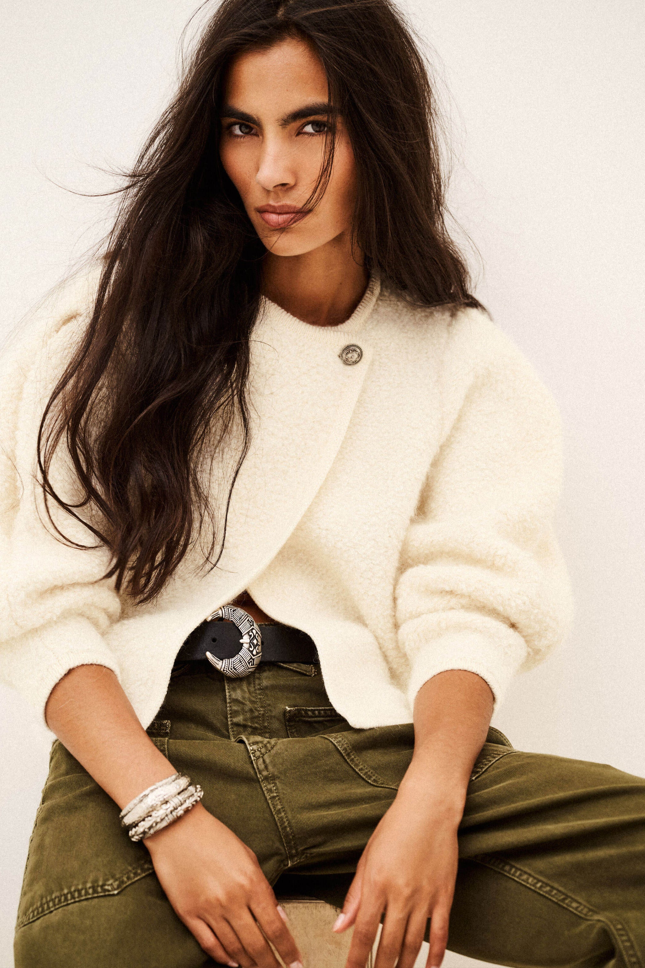 BA&SH Fida Knit Cardigan - Ecru