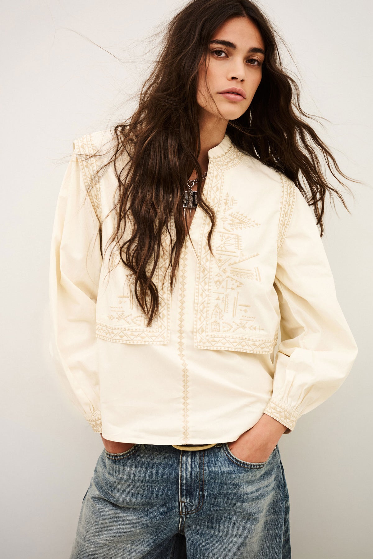BA&SH Laura Optical Illusion Blouse