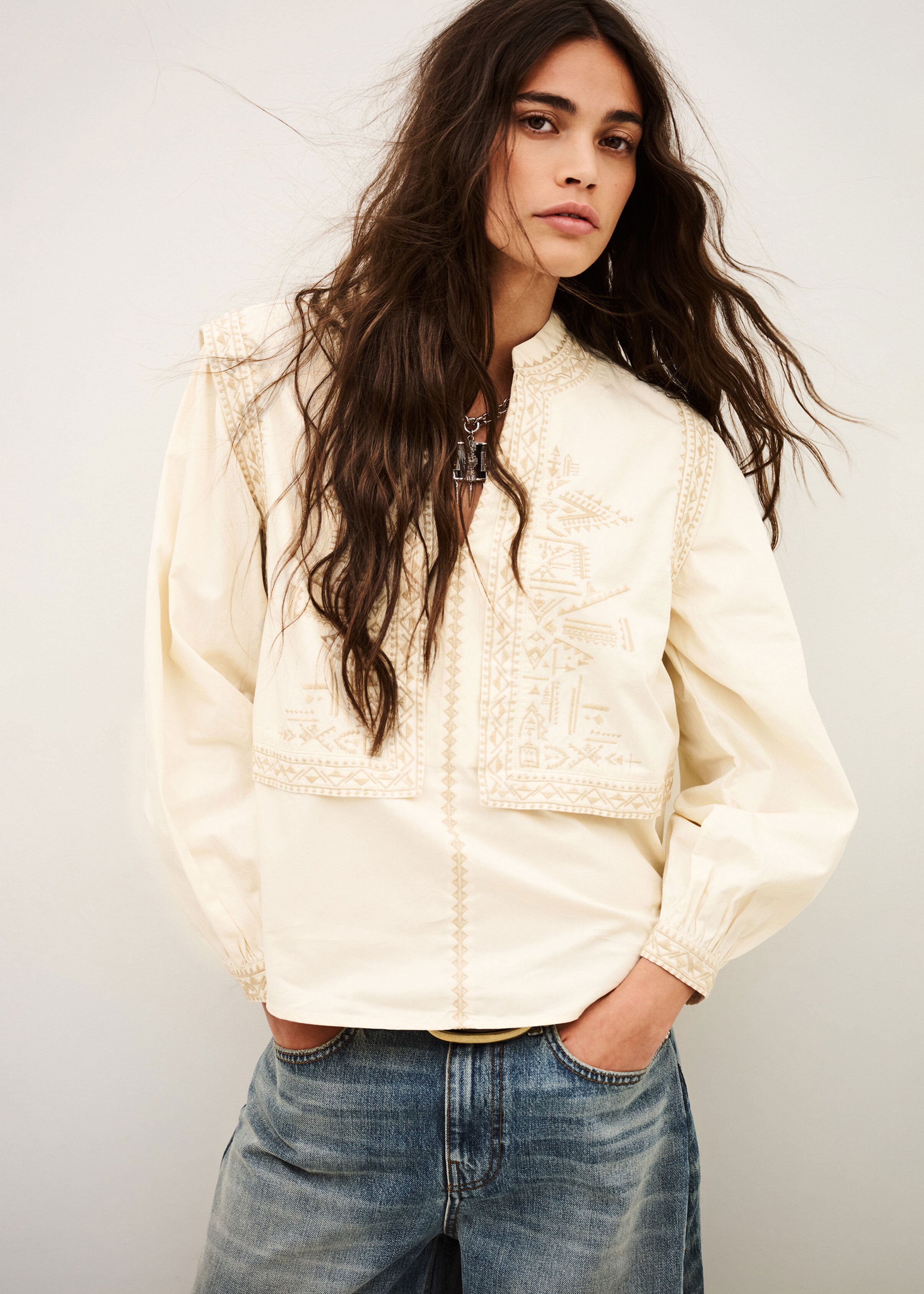 BA&SH Laura Optical Illusion Blouse