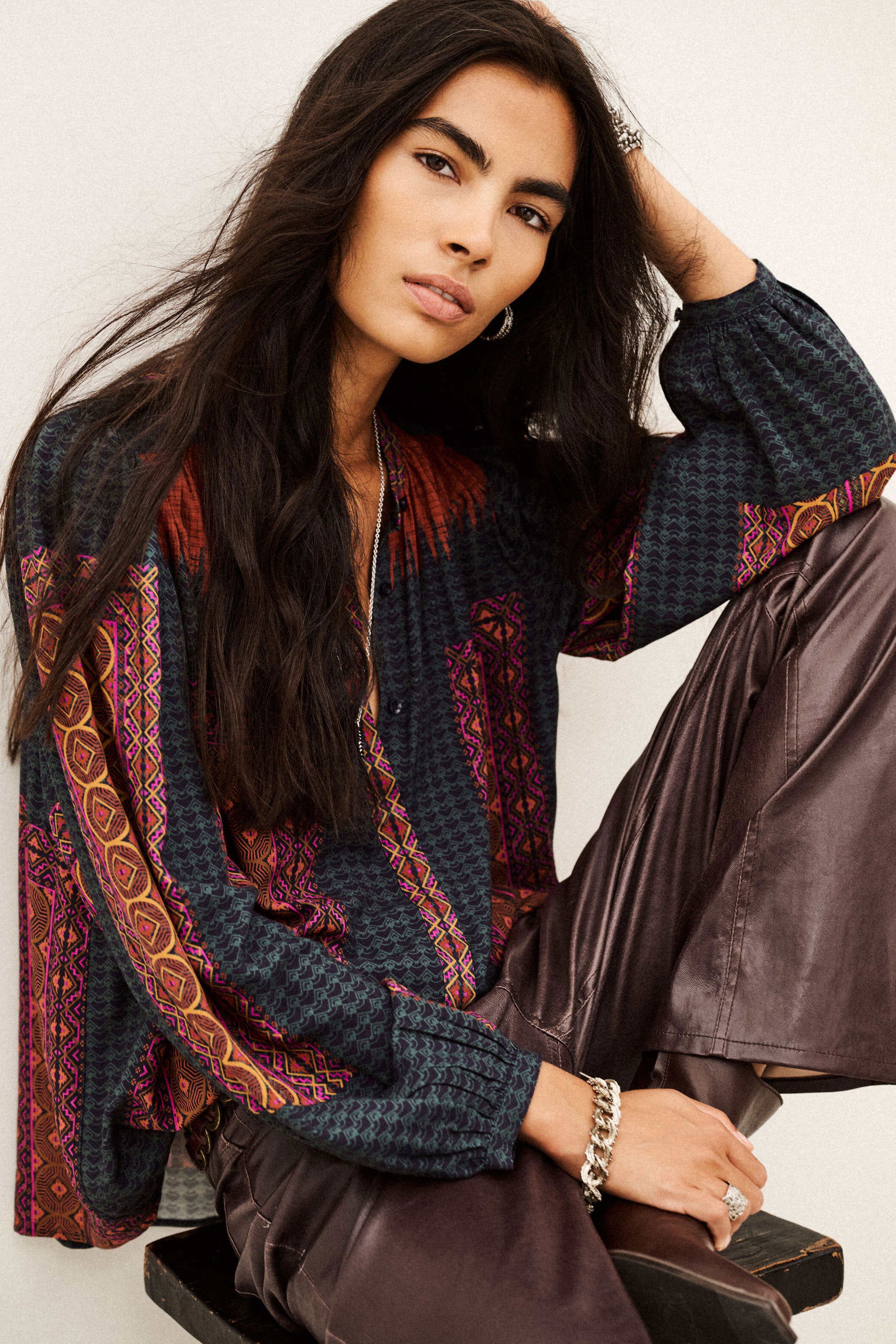 BA&SH Olivio Red Patterned Shirt