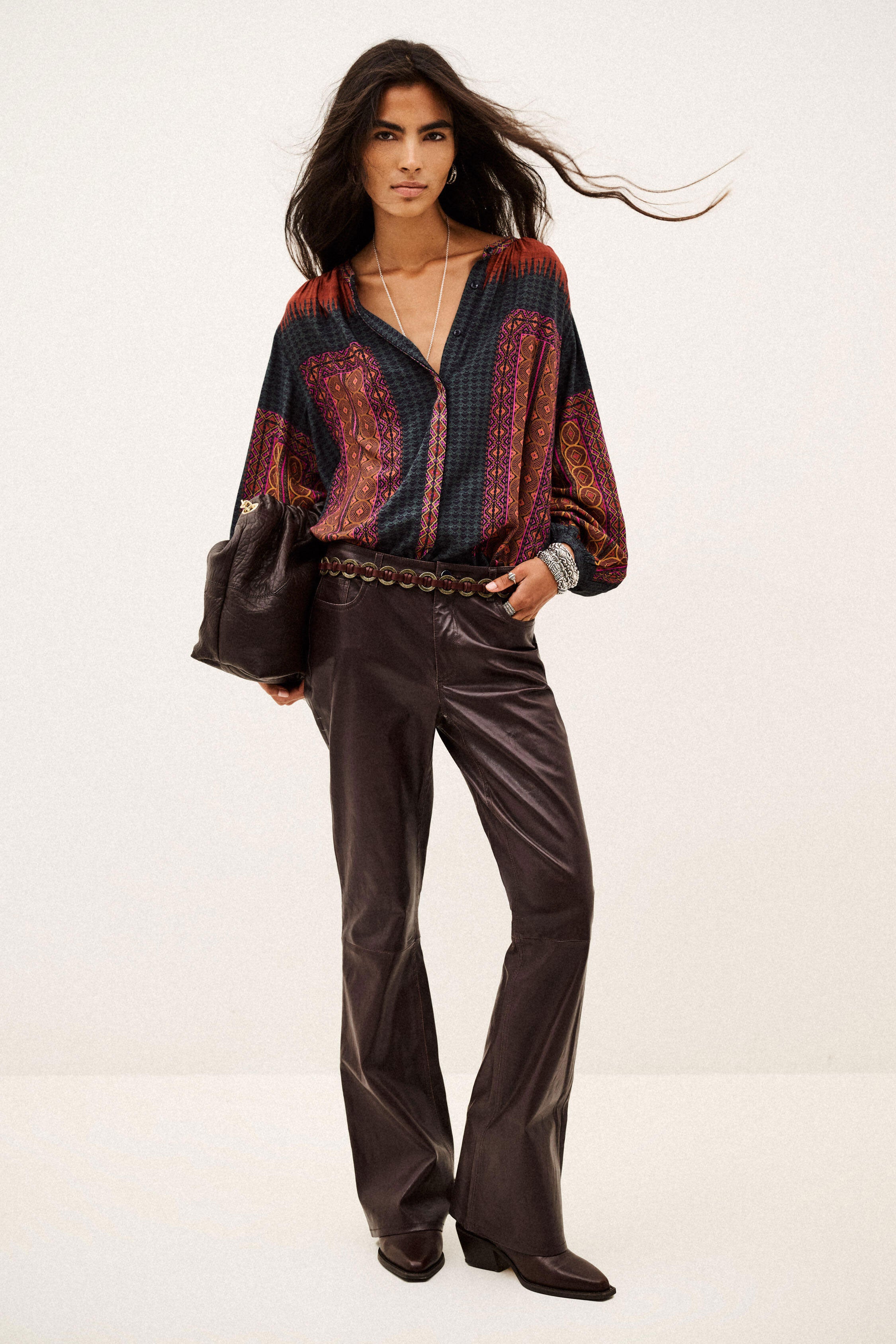 BA&SH Olivio Red Patterned Shirt
