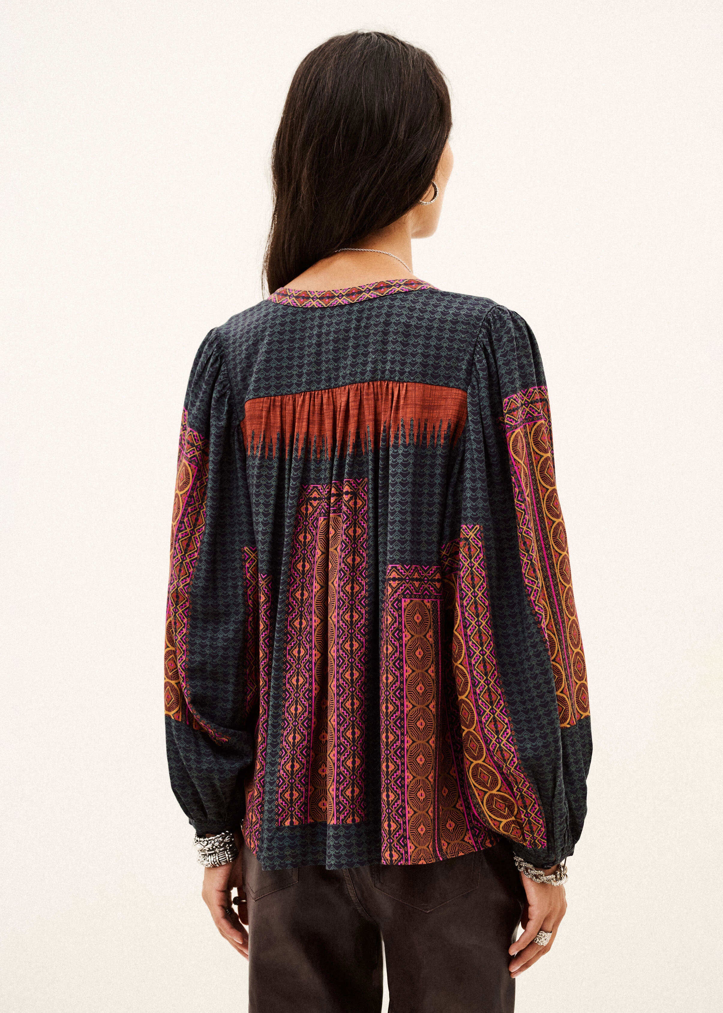 BA&SH Olivio Red Patterned Shirt