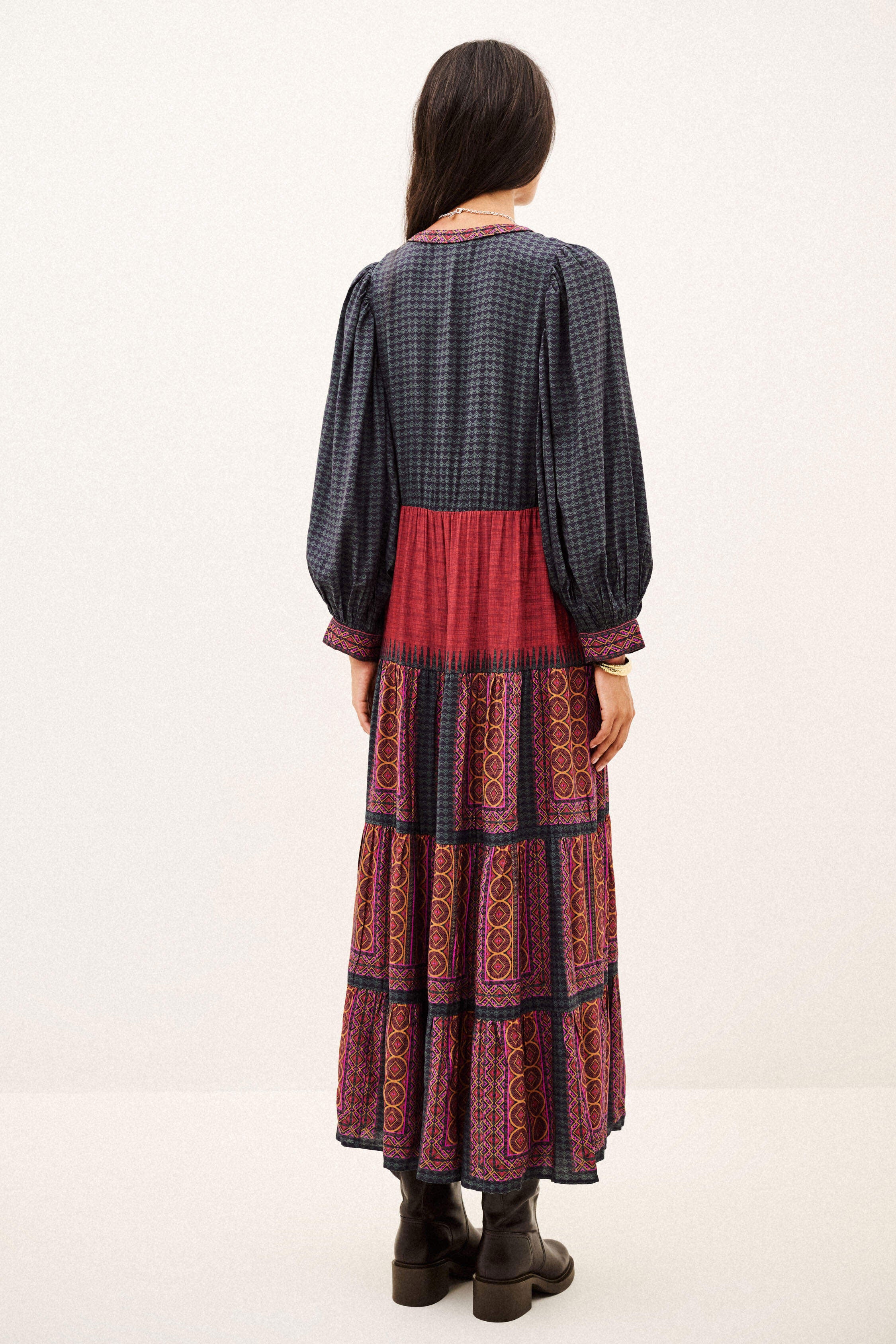 BA&SH Olly Red Patterned Dress