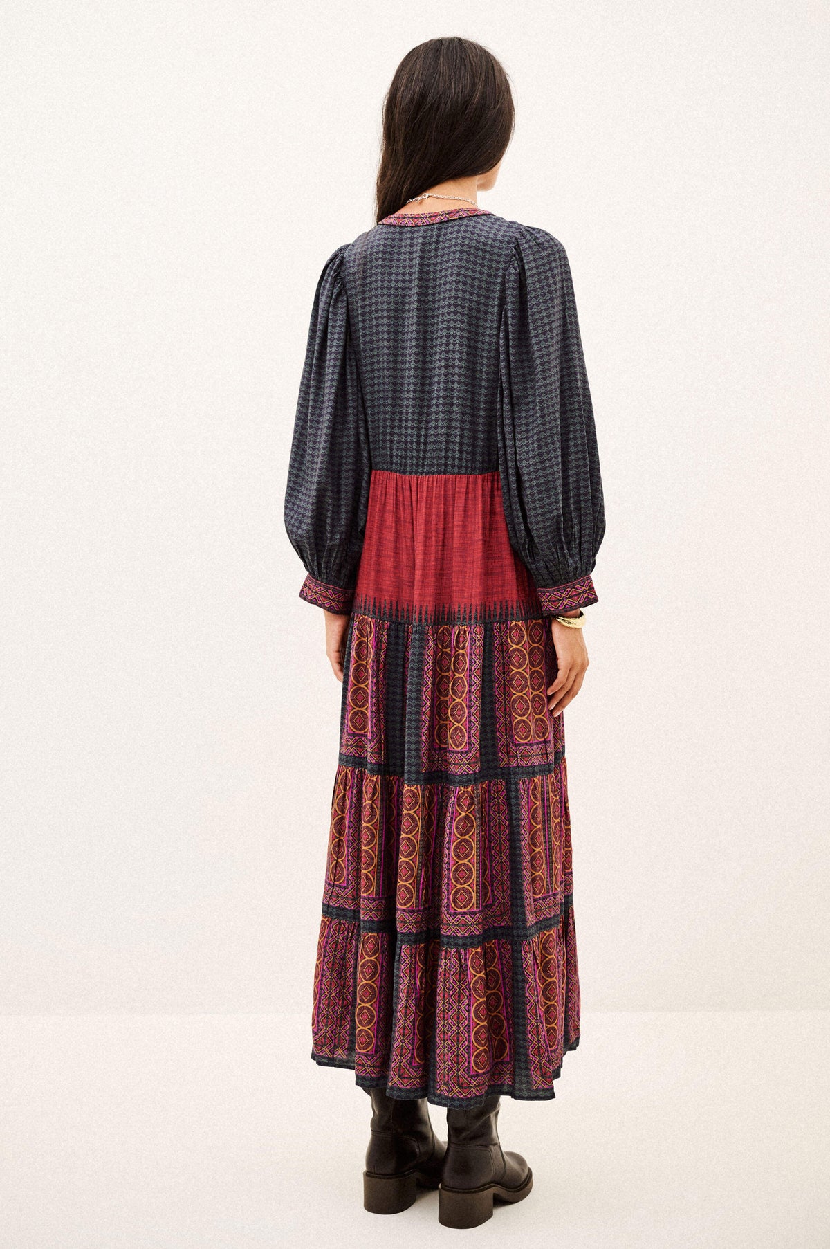 BA&SH Olly Red Patterned Dress
