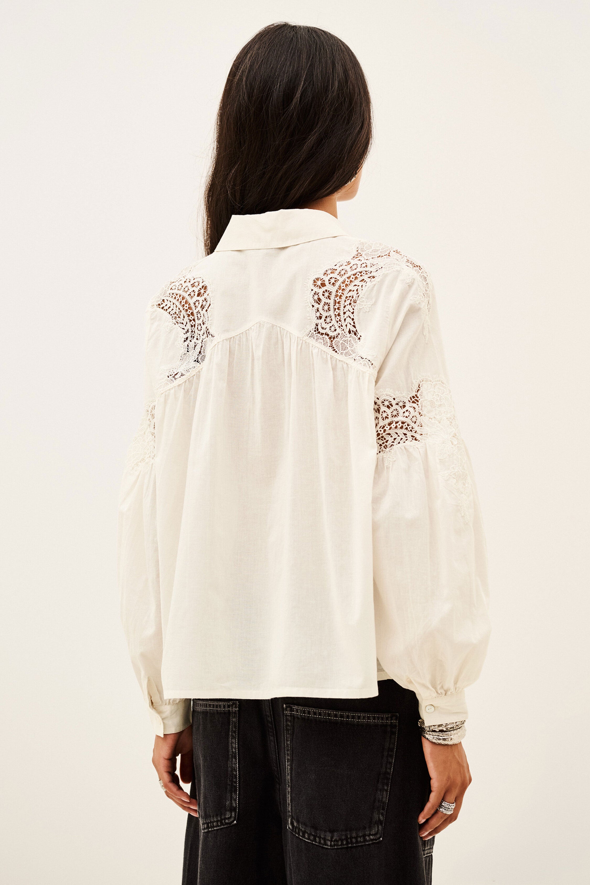 BA&SH Roseanne Lace Shirt - Ecru