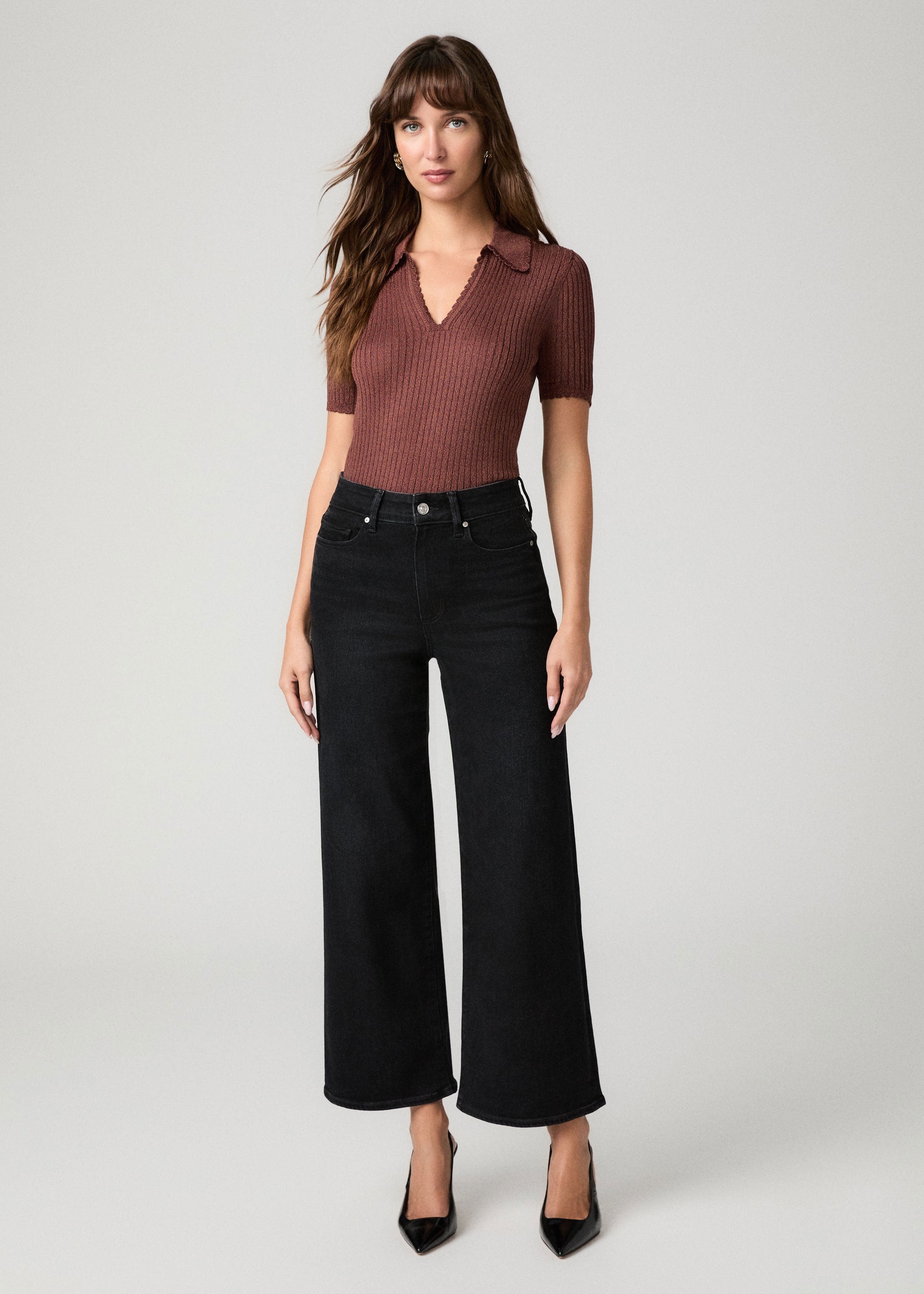 Paige Anessa Wide Leg Jeans - Yacht Club