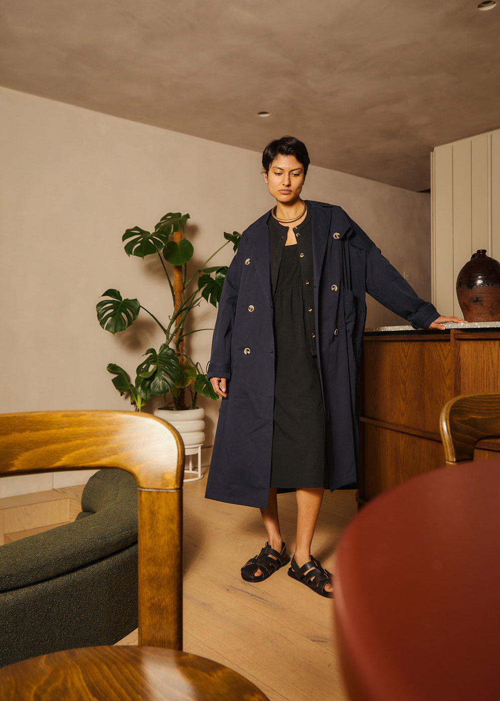 L.F.Markey Joffe Trench - Navy