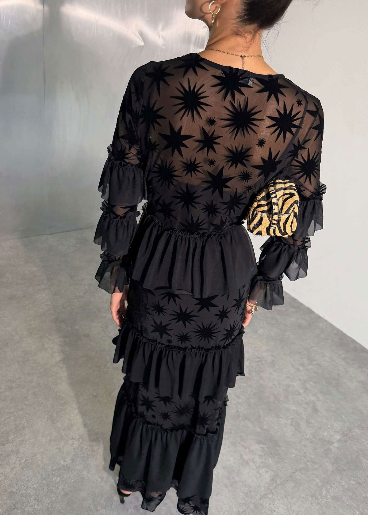 Never Fully Dressed Black Star Devore Felicity Dress