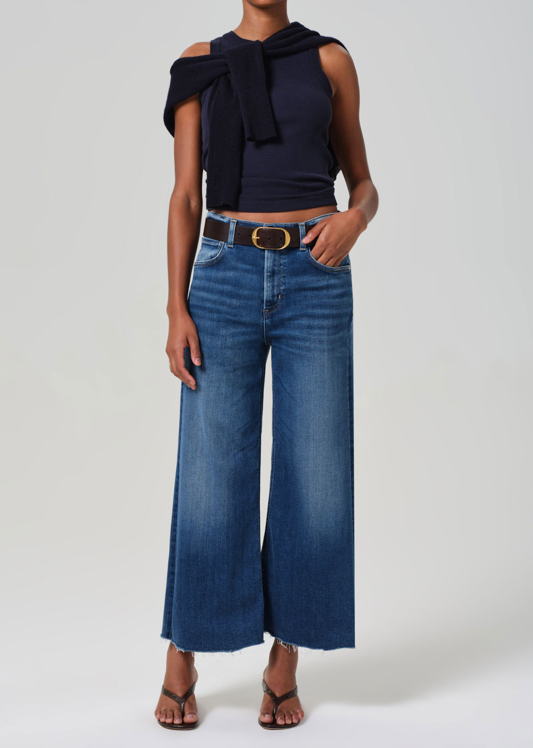 Citizens of Humanity Lyra Wide Leg Crop Jeans - Ambry